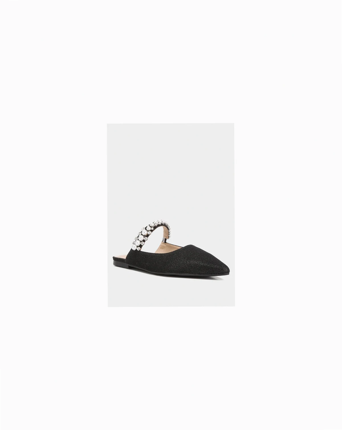 GEODE Pearl Embellished Slip On Mules