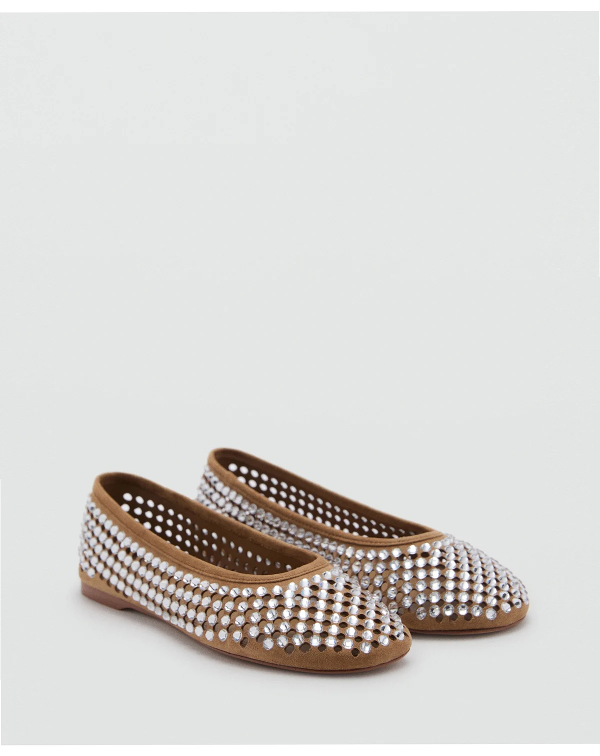Women's Rhinestone Die-Cut Ballet Flats