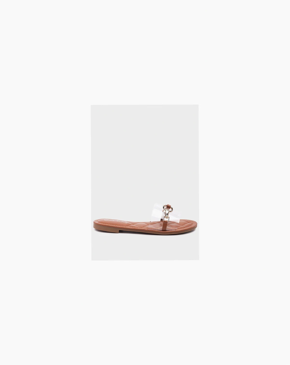 Women's Scoth Clear Buckled Quilted Slides