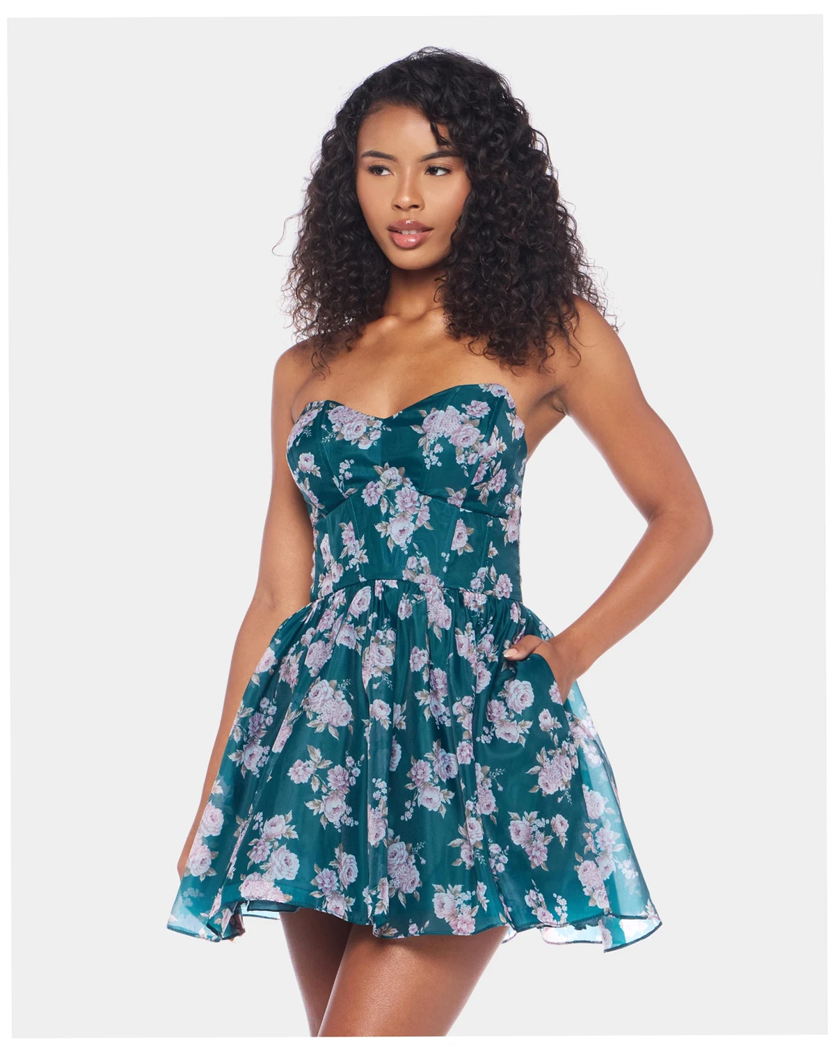 Juniors' Strapless Short Dress