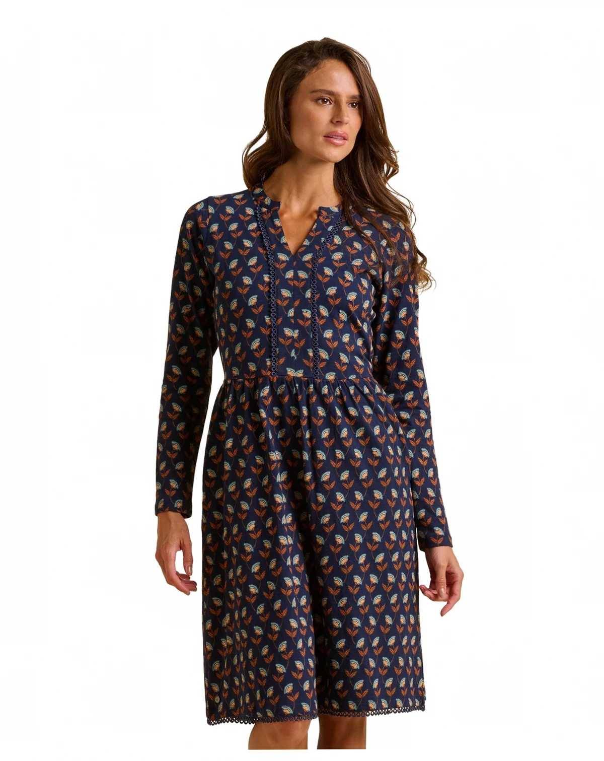 Women's Rowan Long Sleeve V-Neck Midi Dress