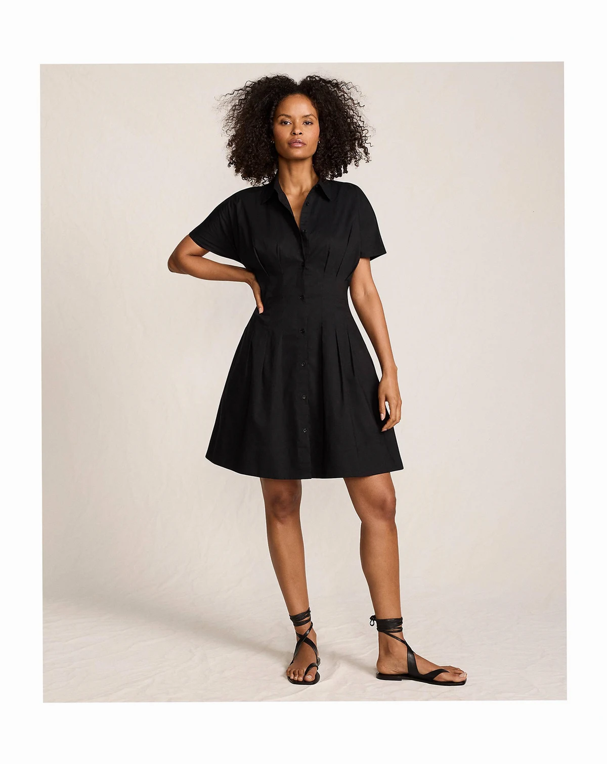 Women's Cambric Above the Knee Shirt Dress