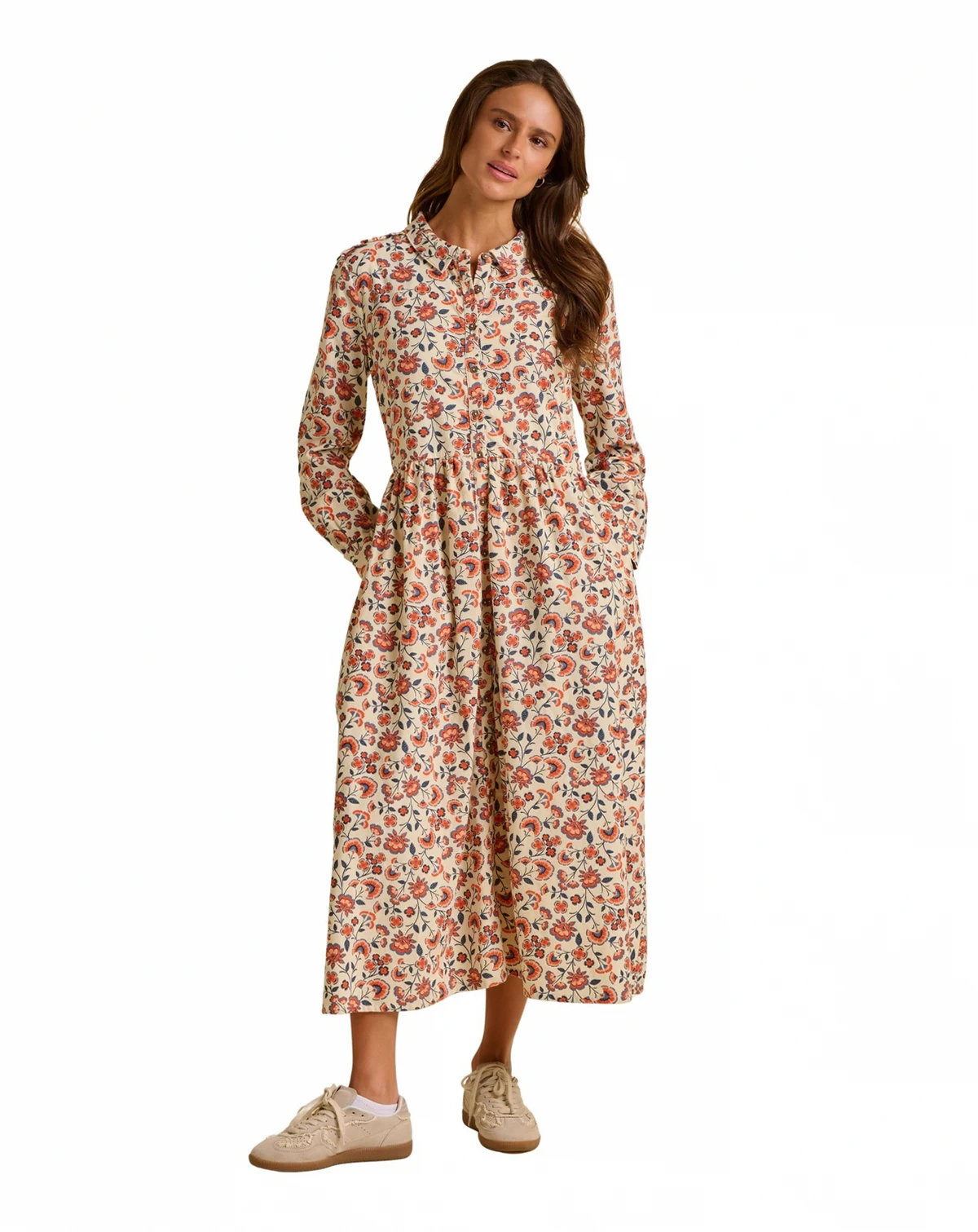 Women's Bella Long Sleeve Shirt Midi Dress