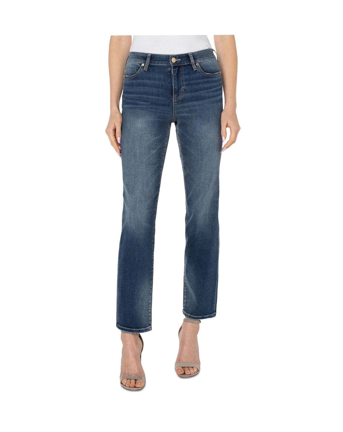 Petite Kennedy Mid-Rise Straight Jeans