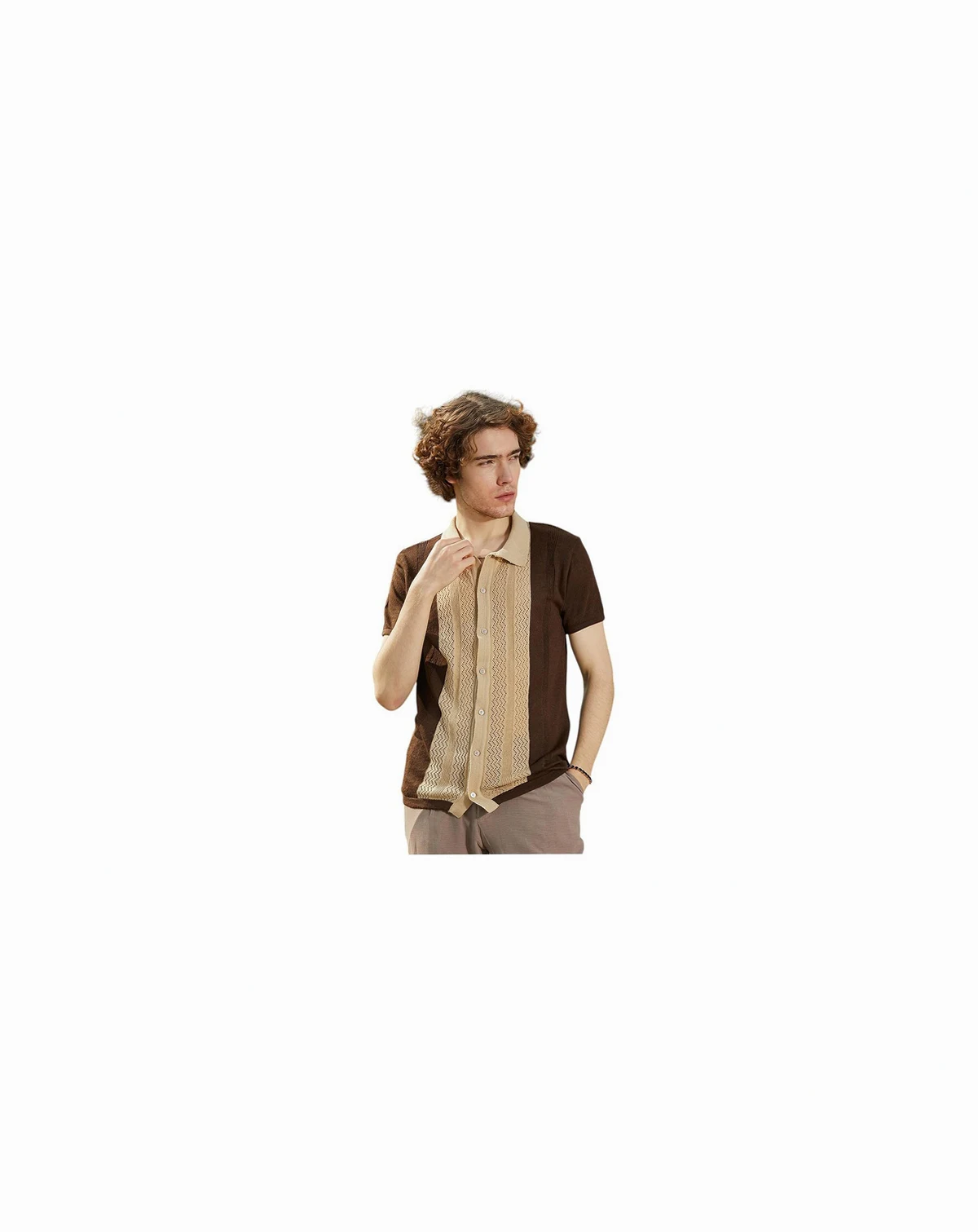 Men's Block-Knit Slim-Fit Shirt