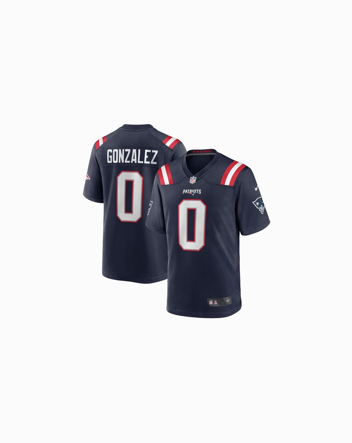 Men's Christian Gonzalez Navy New England Patriots Team Game Jersey
