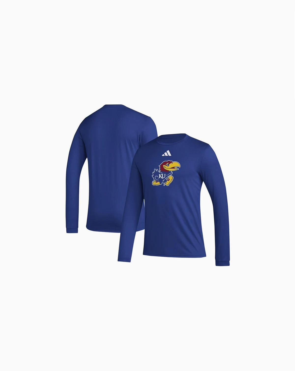 Men's Royal Kansas Jayhawks Primary Locker Logo Pre-game Long Sleeve T-shirt