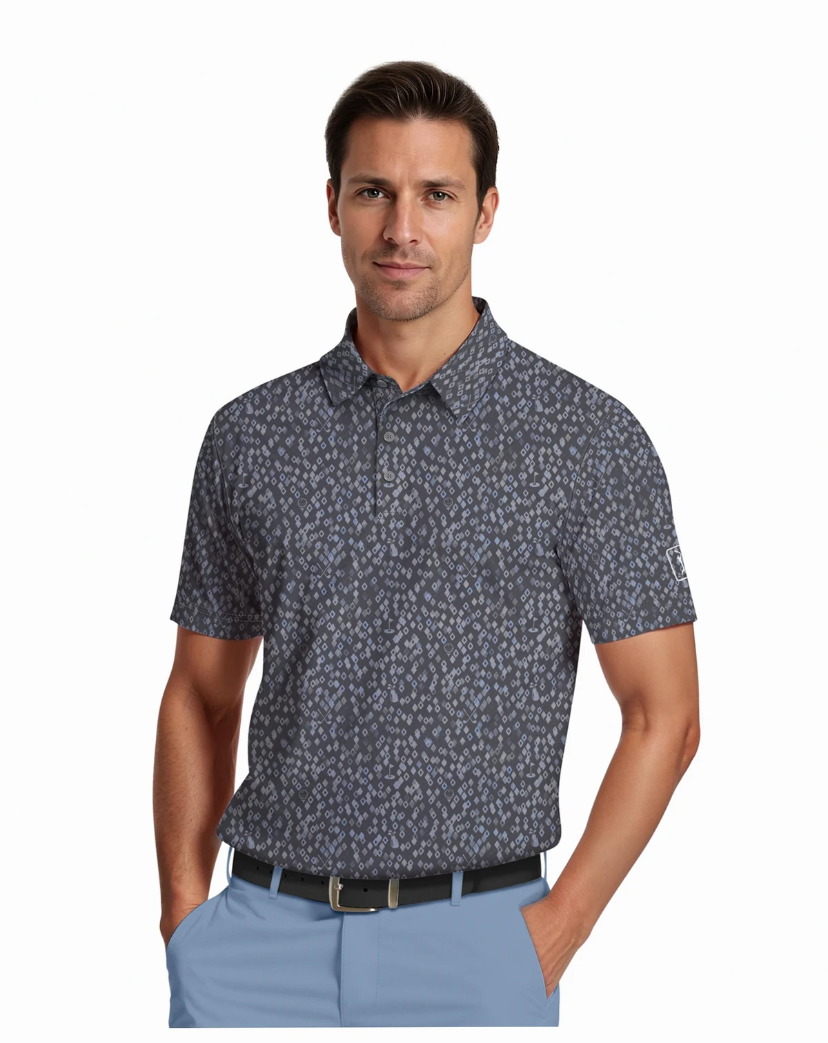 Men's All Over Golf Confetti Short-Sleeve Polo Shirt