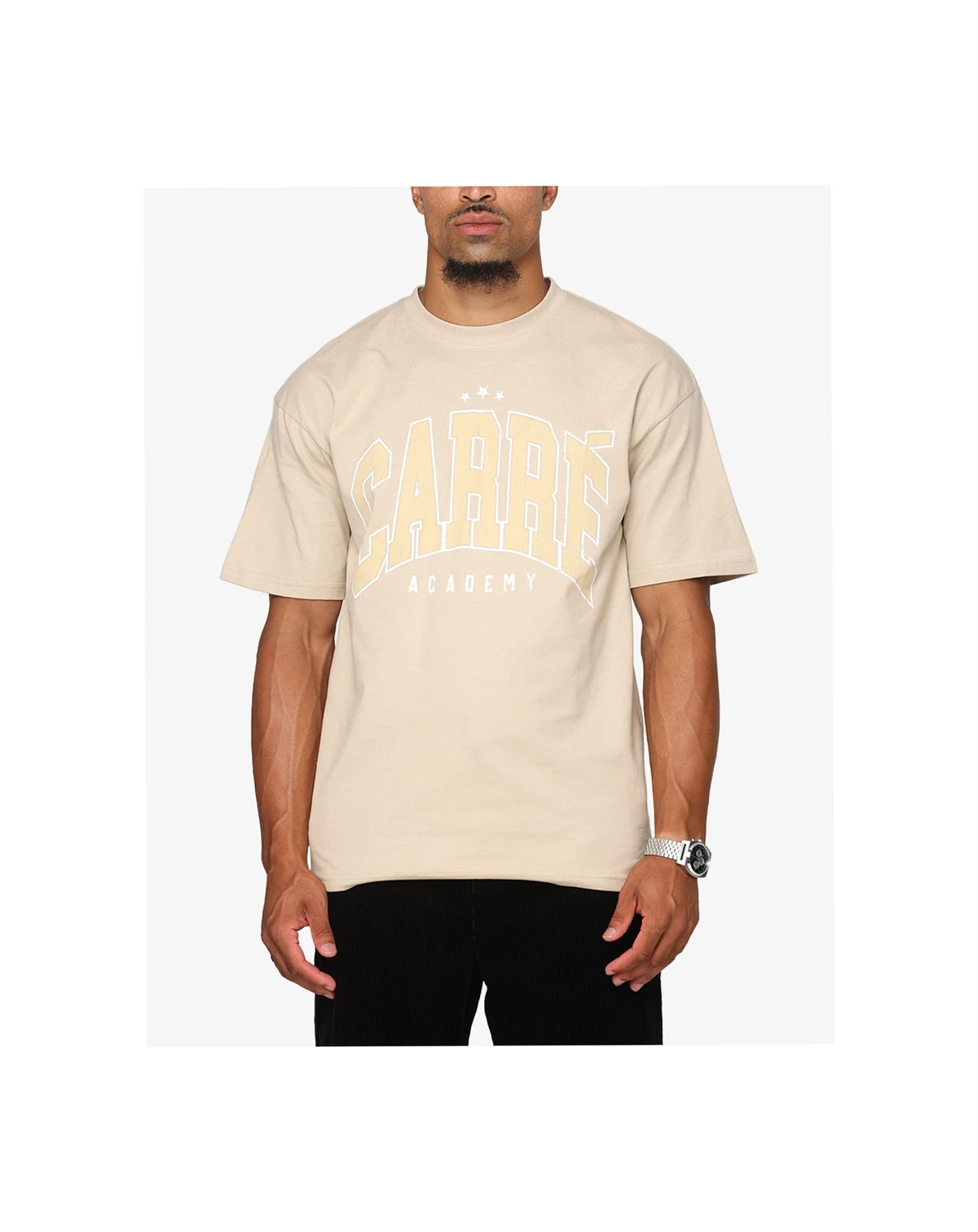 Men's Institute T-Shirt, Beige/Khaki - Medium