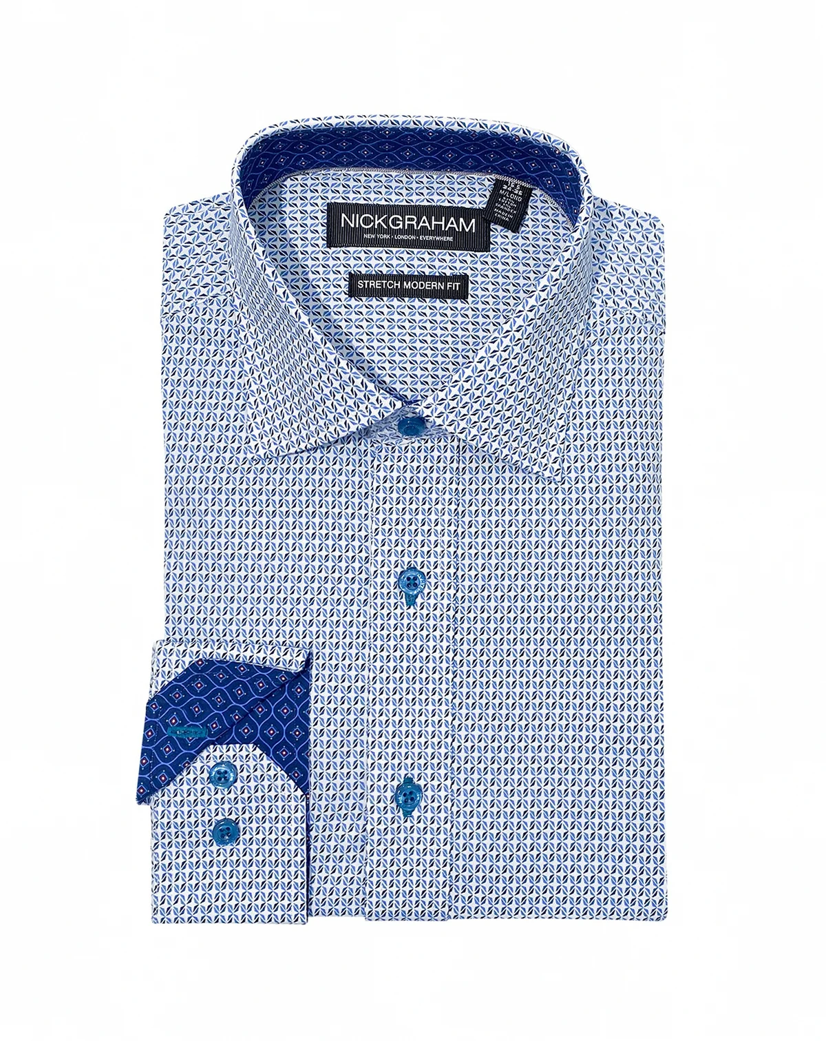 Men's Modern Fit Star Floral Medallion Dress Shirt