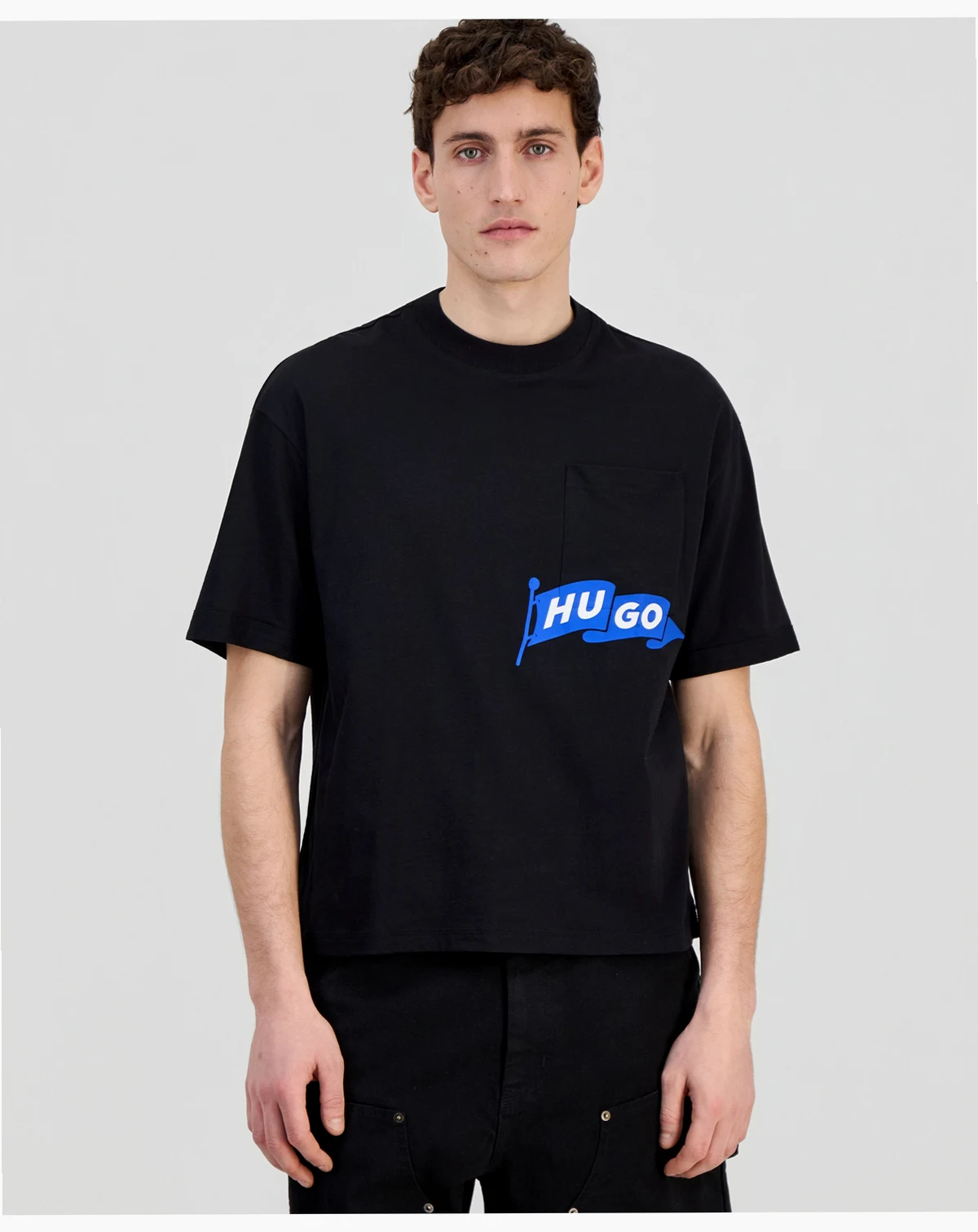 Men's Cotton Pocket Logo Crewneck T-Shirt
