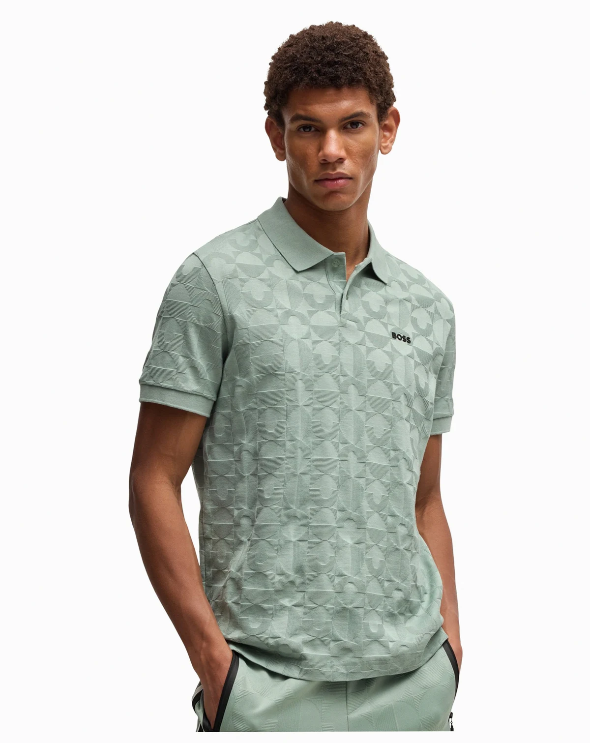 Men's Jacquard Circle Polo Shirt