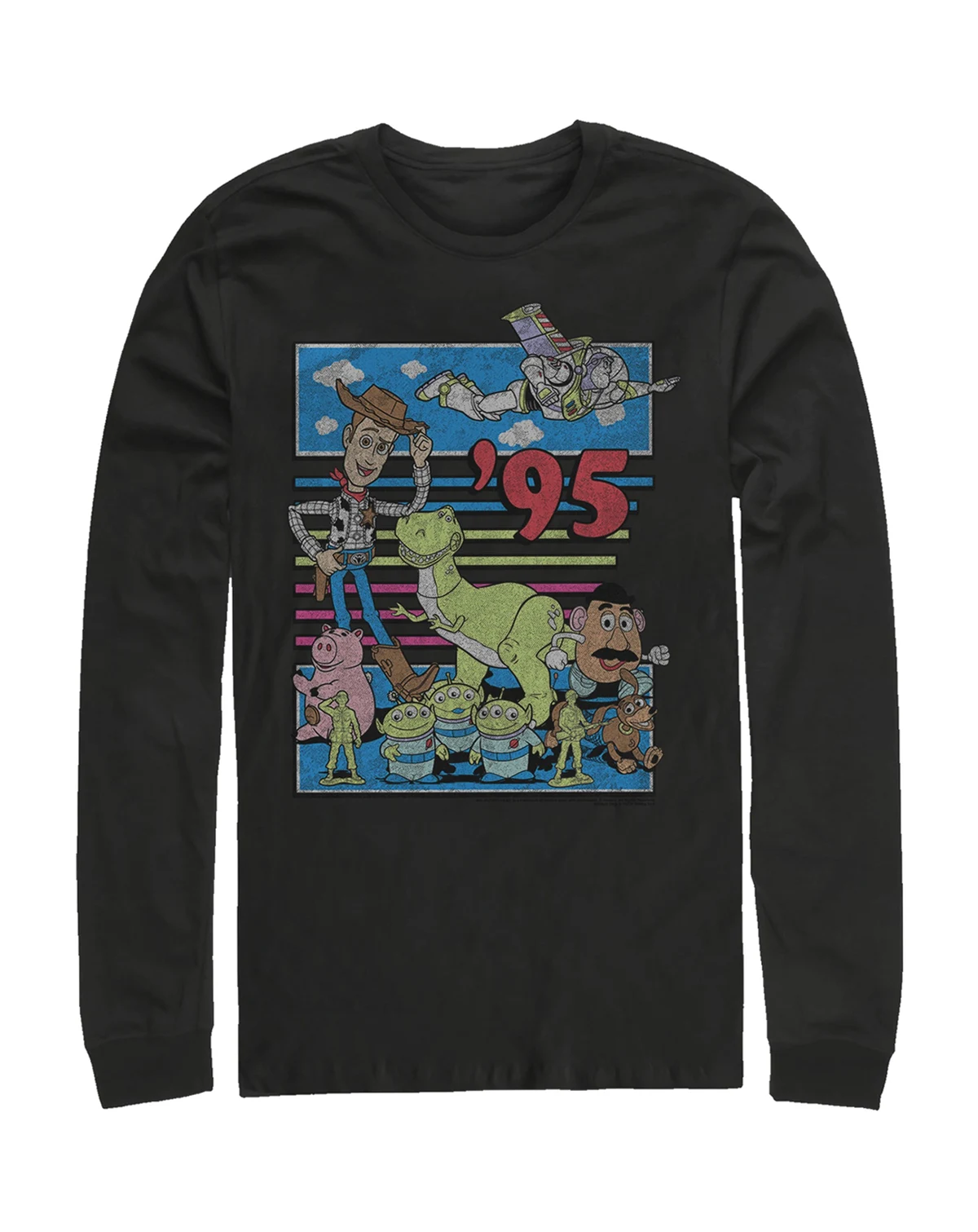 Disney Pixar Men's Toy Story 95 Retro Distressed, Long Sleeve T-Shirt