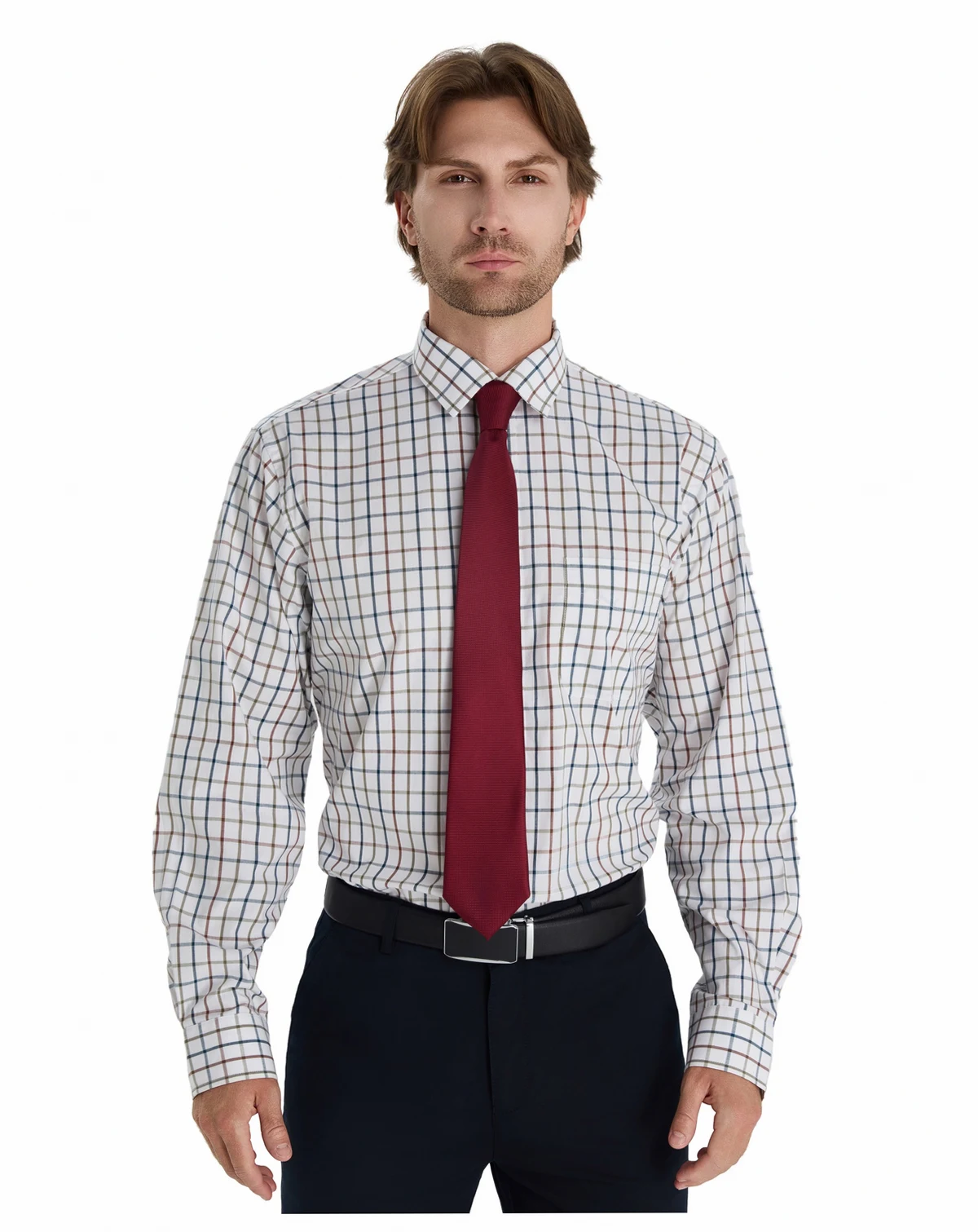 Men's Windowpane Plaid Shirt, Macy's Exclusive