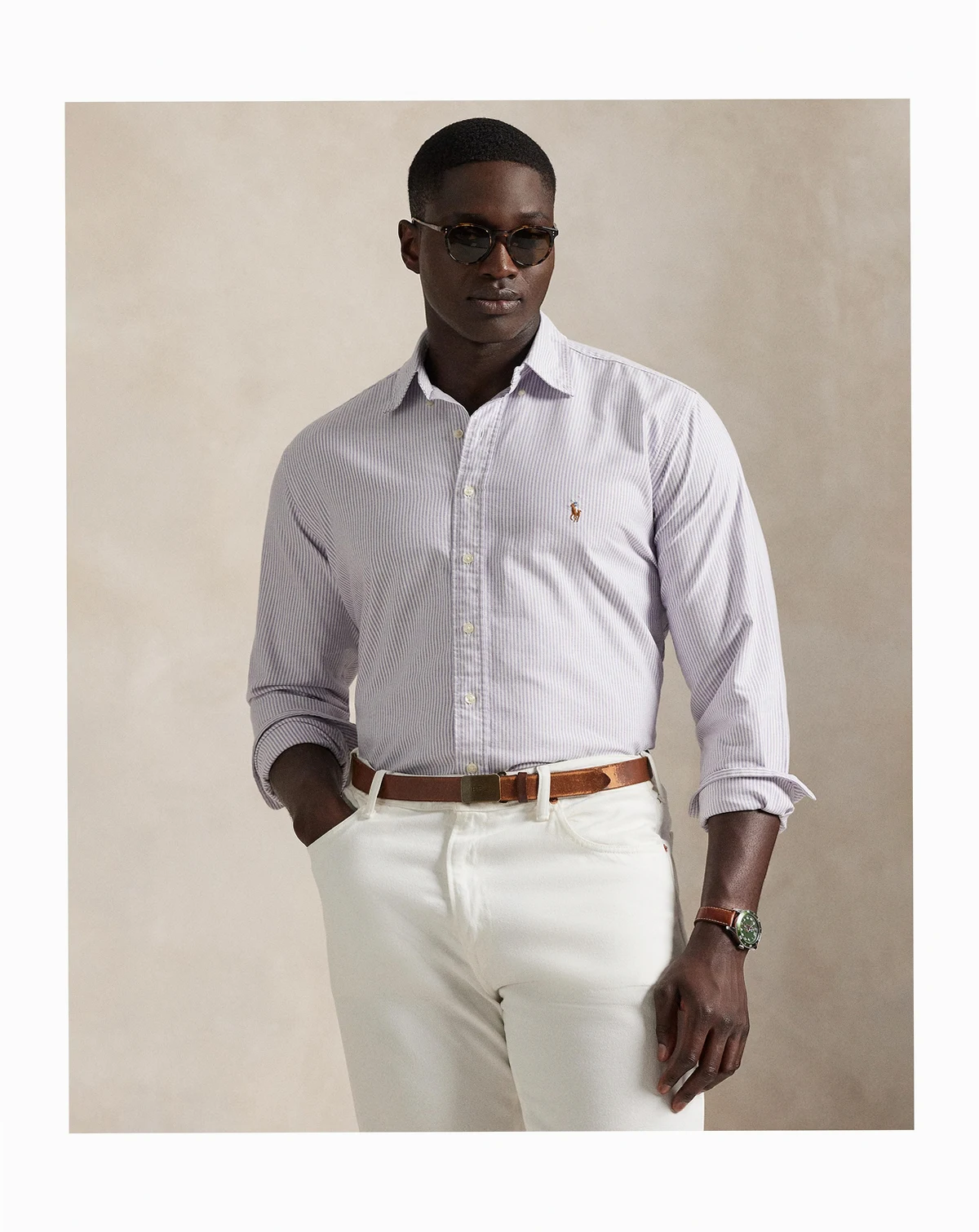 Men's Big & Tall Striped Classic Oxford Shirt