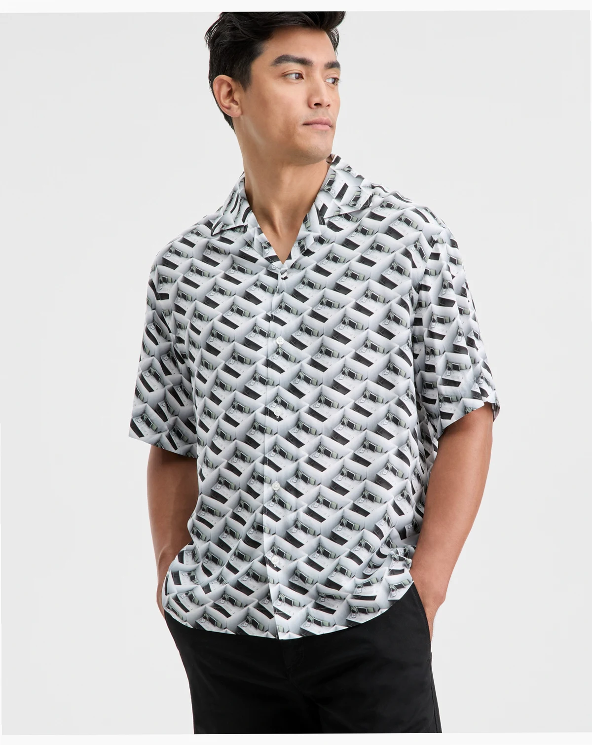 Men's Espino Printed Short-Sleeve Button-Front Camp Shirt