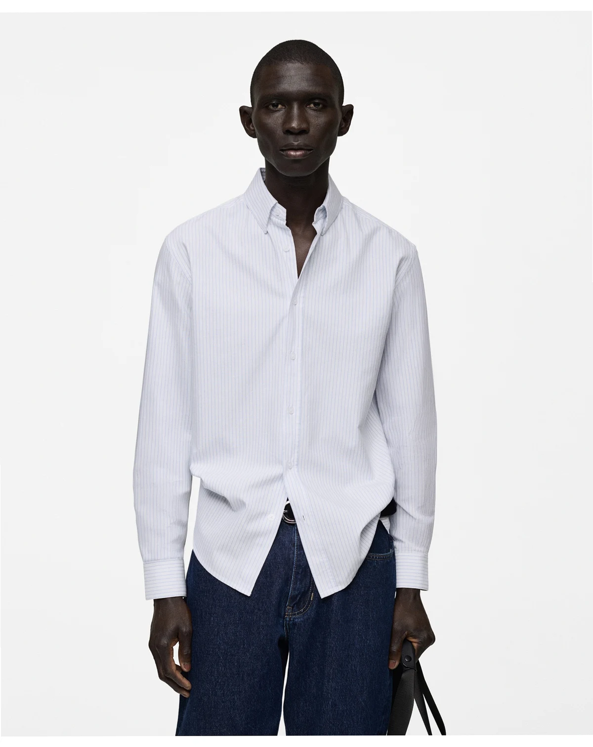 Men's Slim-Fit Kodak-Striped Cotton Shirt