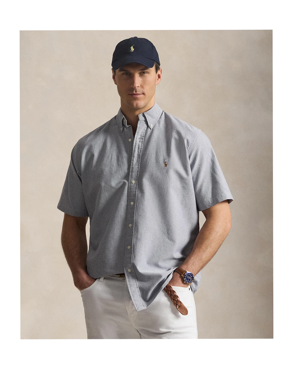 Men's Big & Tall Short-Sleeve Oxford Shirt