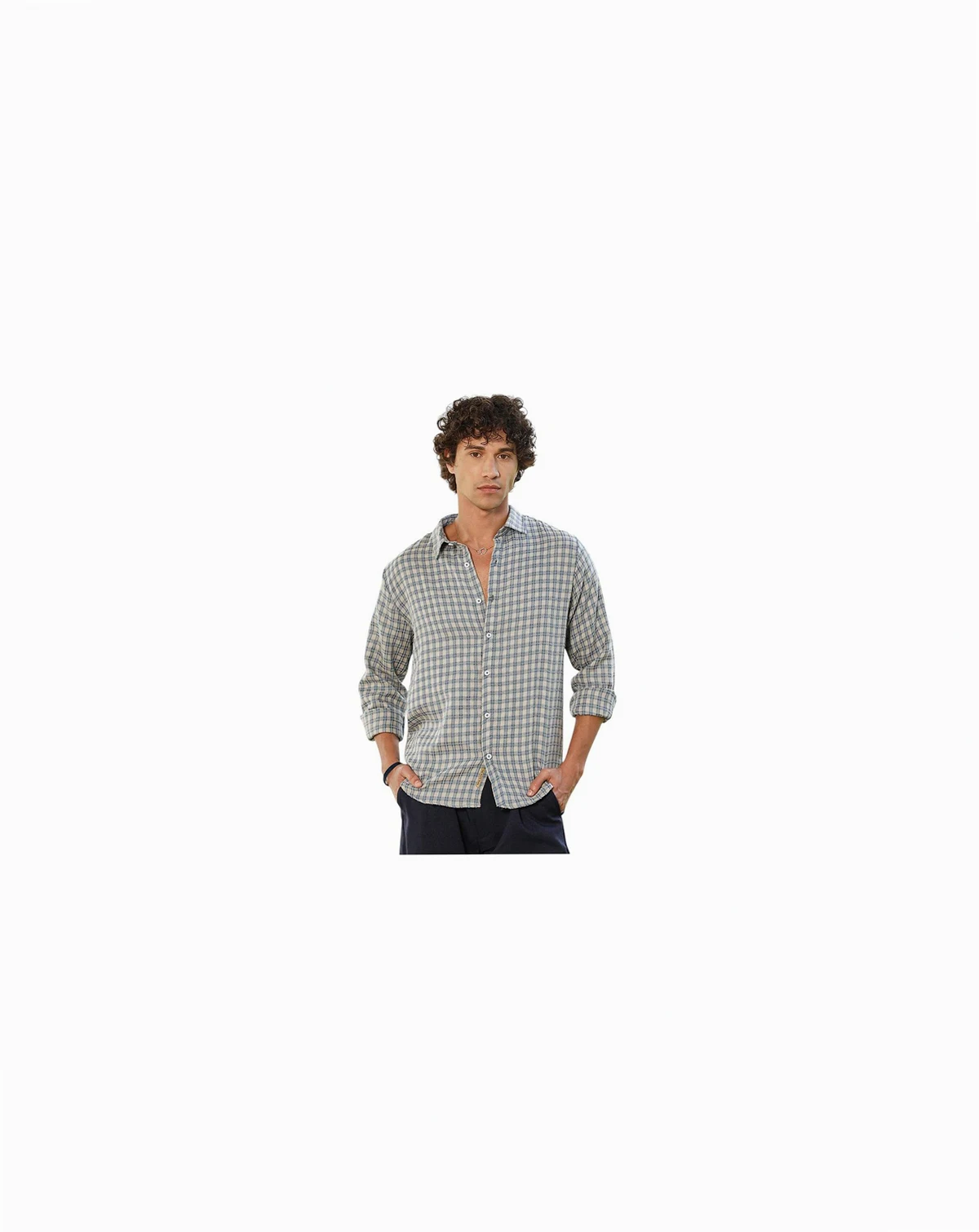 Men's Icy Blue Bi-Check Shirt
