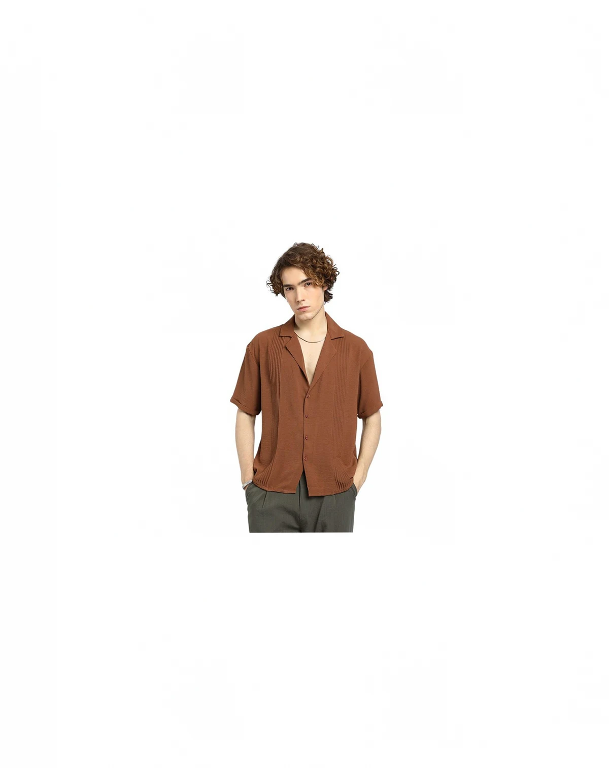 Men's Panel-Pleat Oversized Shirt