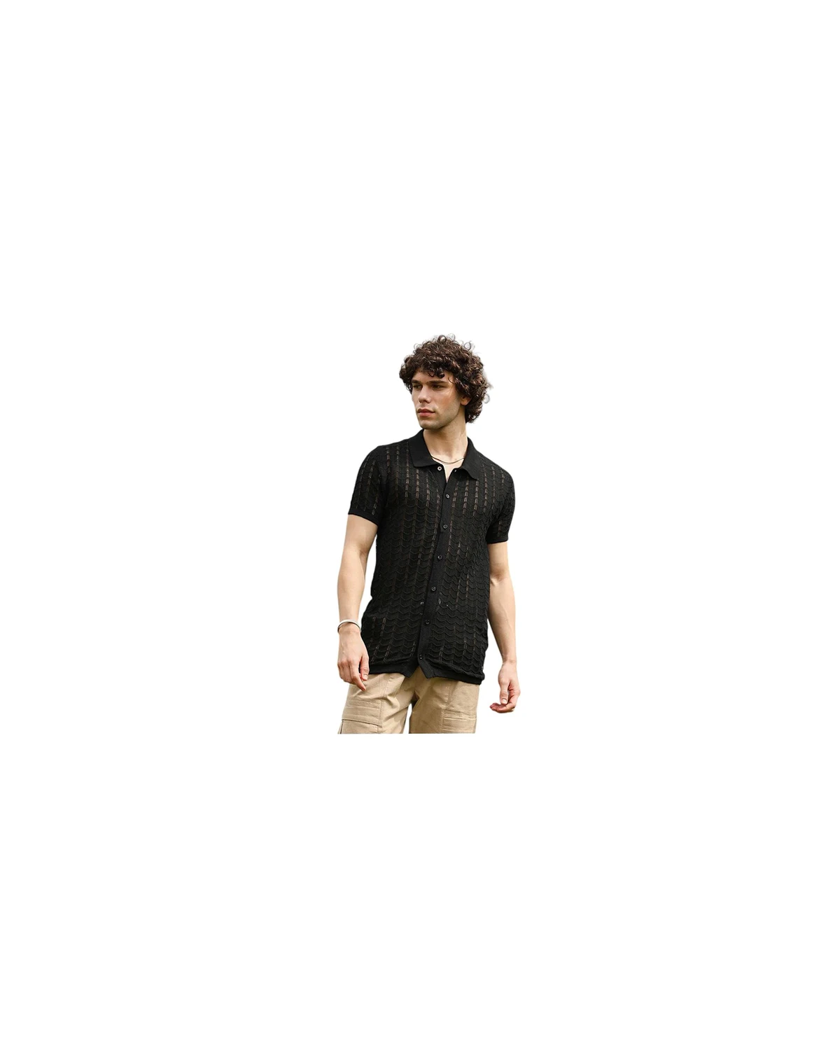 Men's Spear-Knit Slim-Fit Shirt