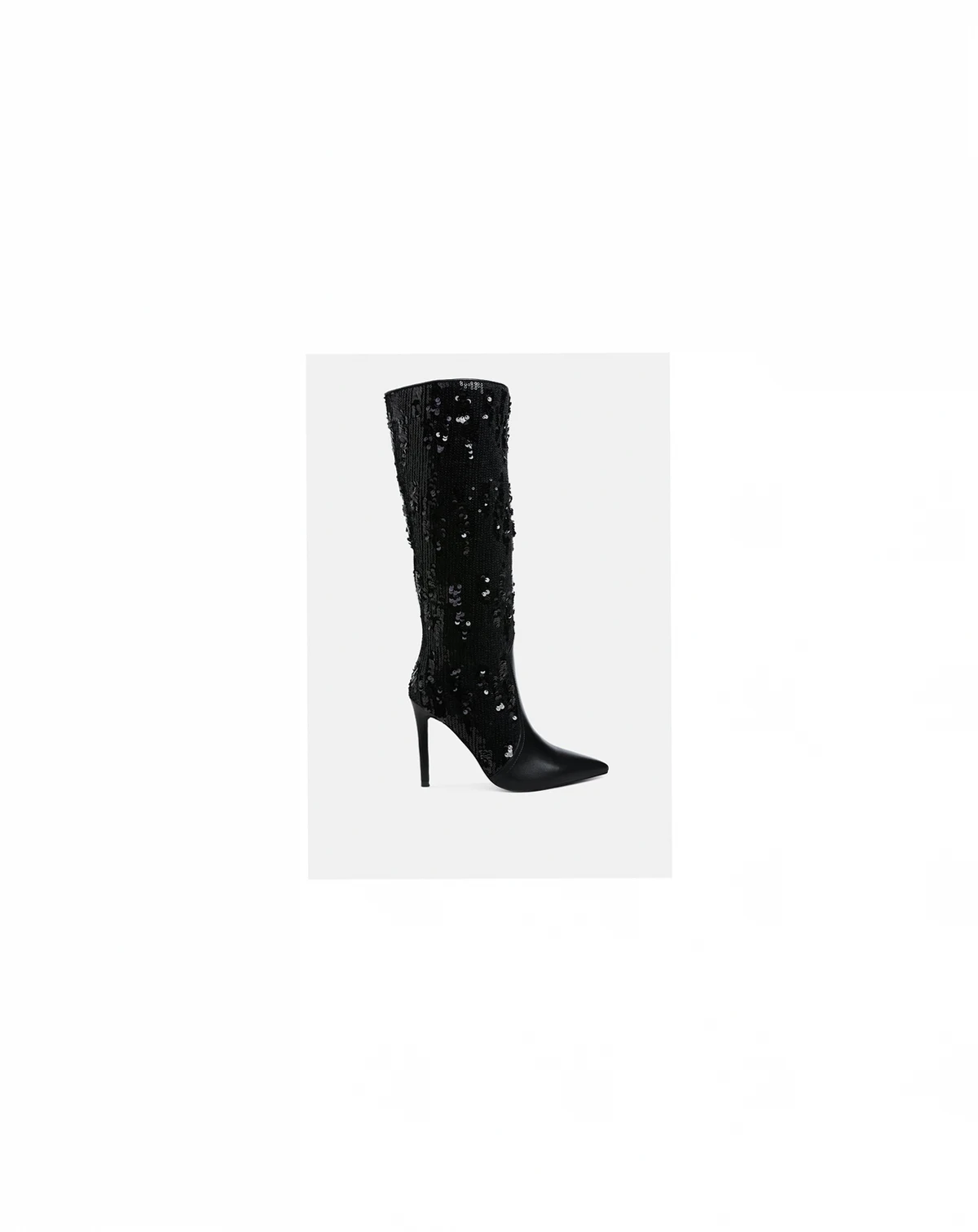 Womens Sitarah Sequin Embellished Metallic Long Boots