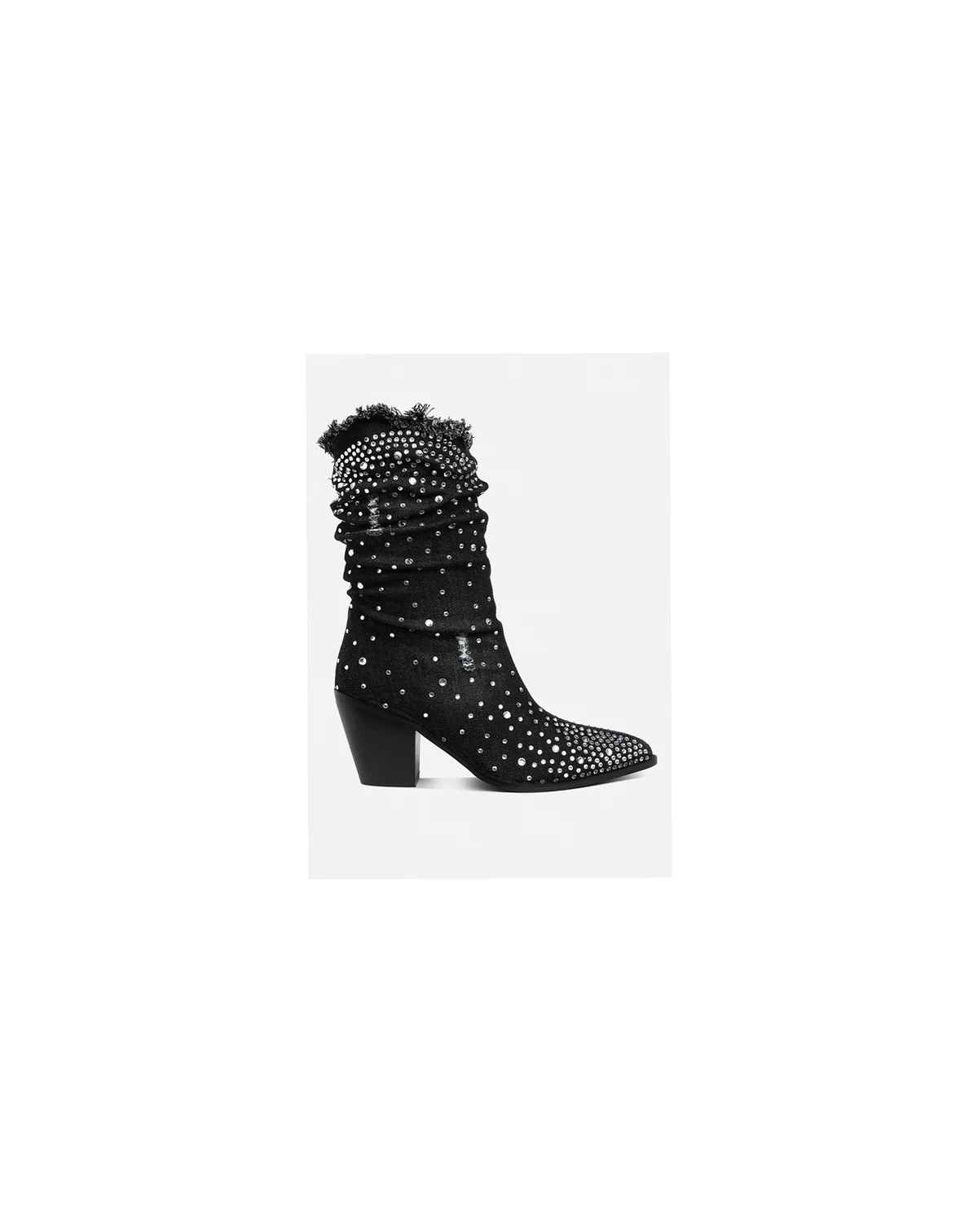 Womens Savant Diamante & Rhinestones Denim Boots