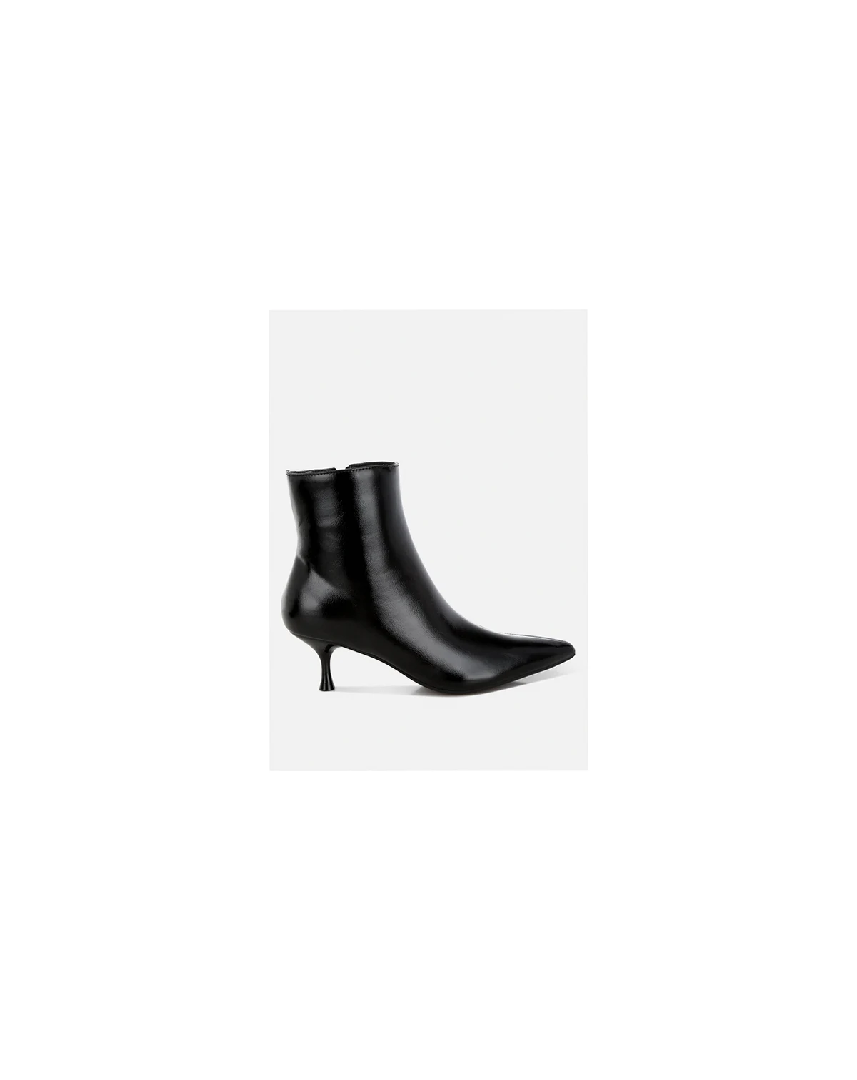 Womens Thymus Faux Leather Kitten Heel Boots