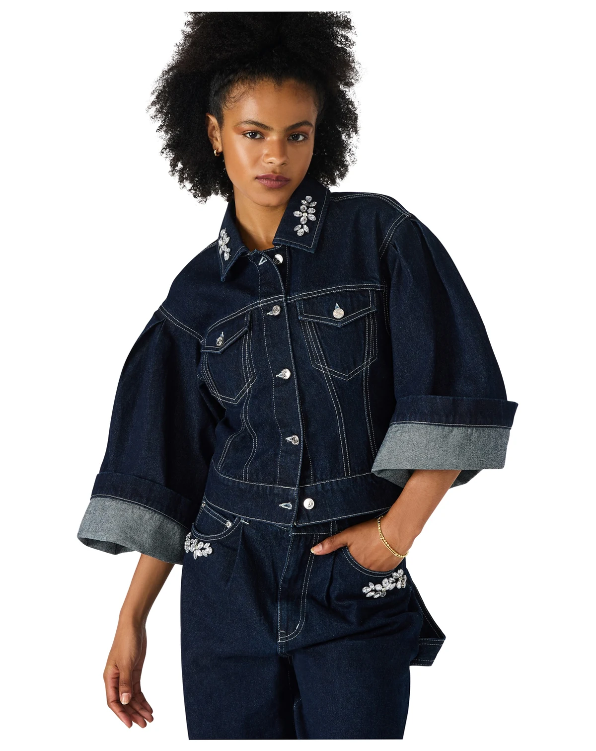 Women's Dorothy Bejeweled 3/4-Sleeve Jacket