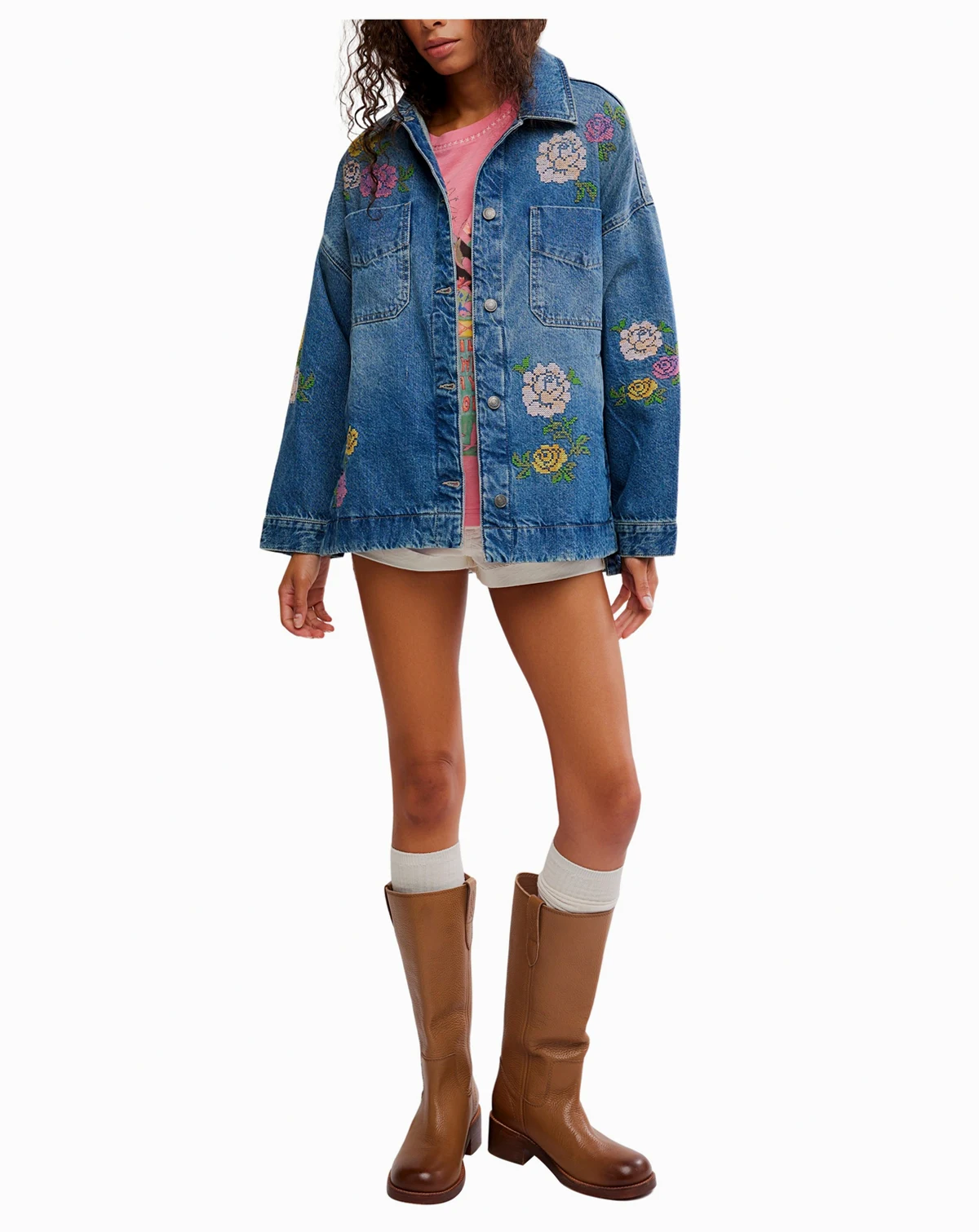 Women's Madison Embroidered Denim Shirt Jacket