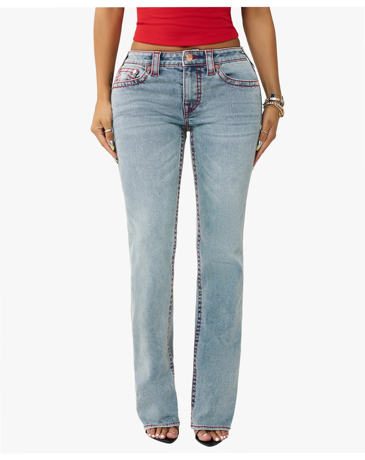 Women's Billie Mid-Rise Straight Big T Jeans