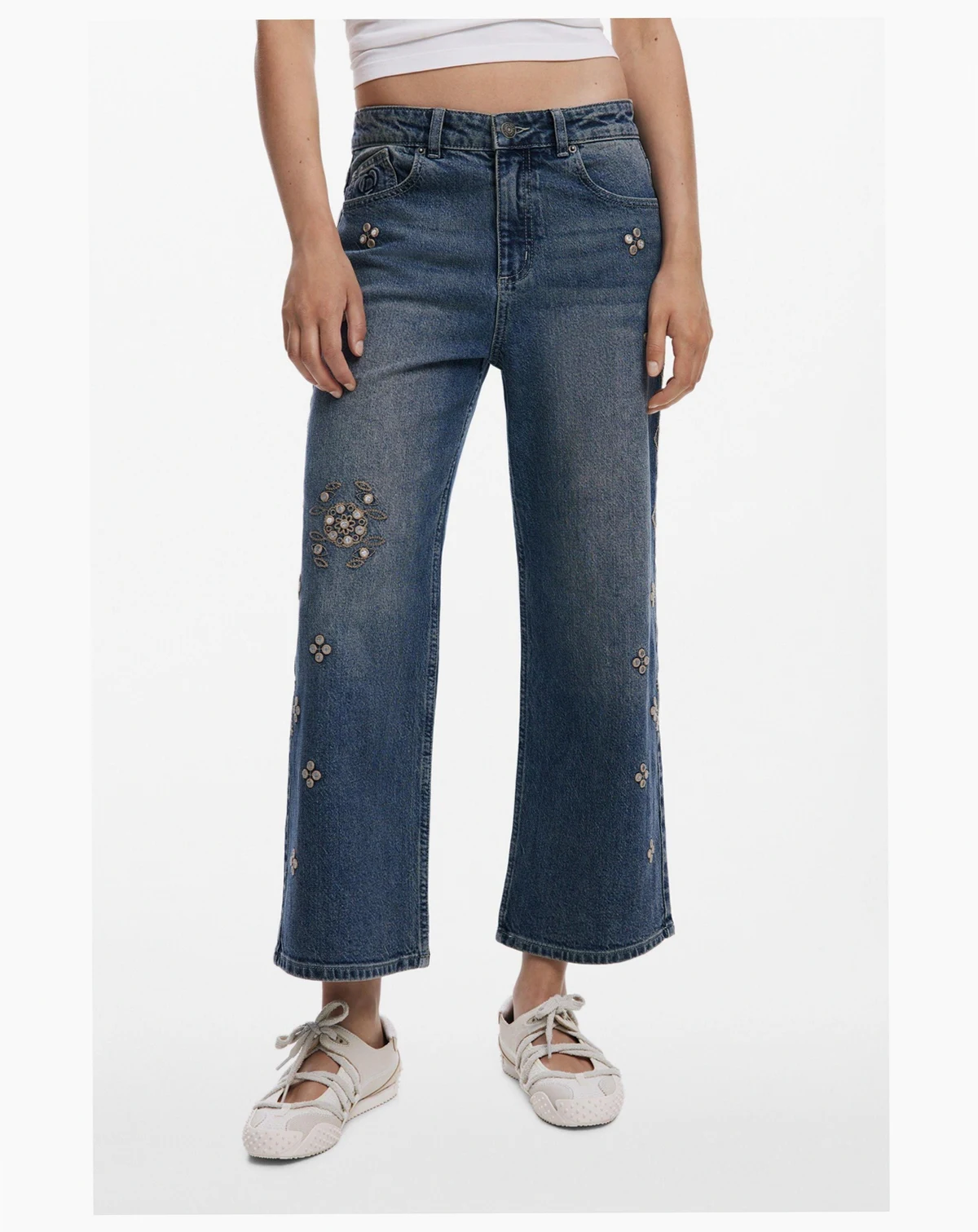 Women's Mirror culotte jeans