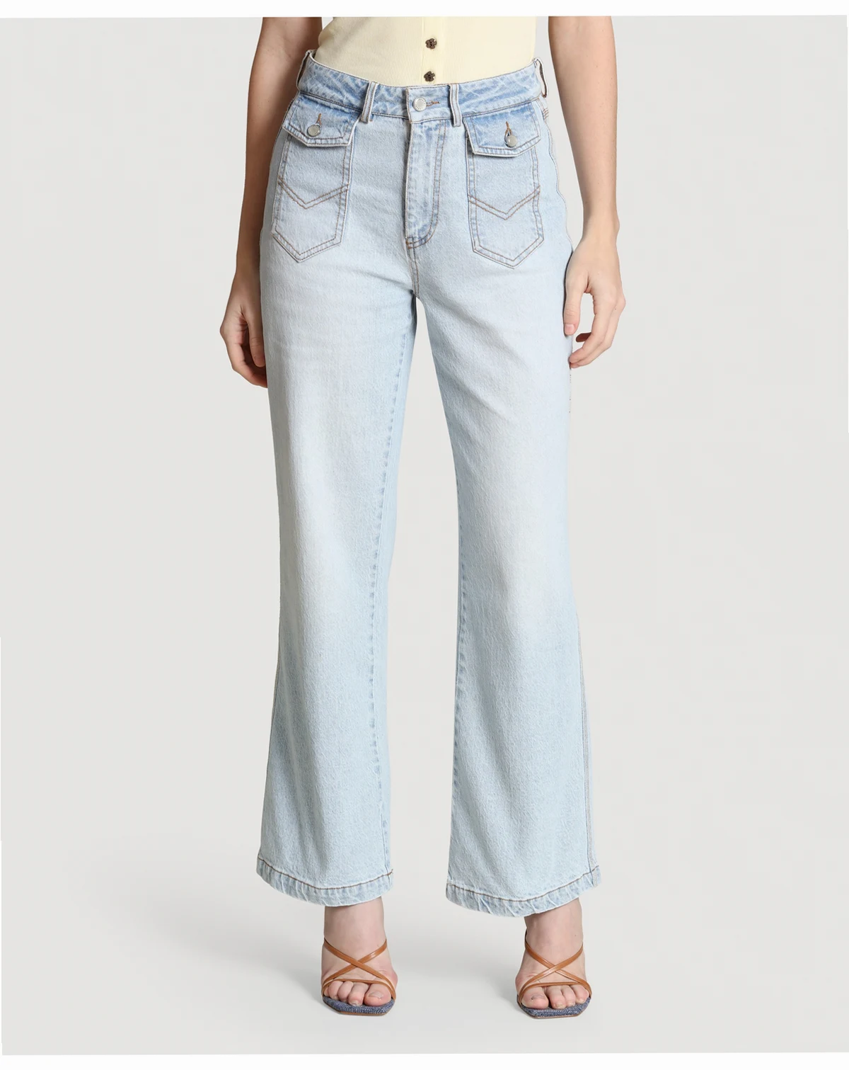 Women's Flare Leg Patch Pocket Jeans