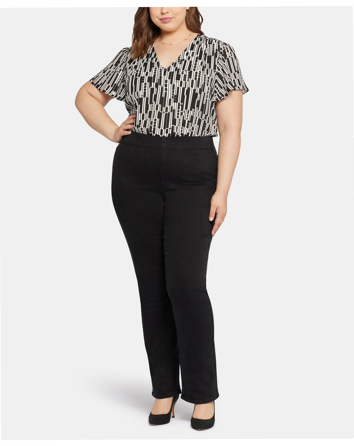 Plus Size Pull-On Straight Leg Pants