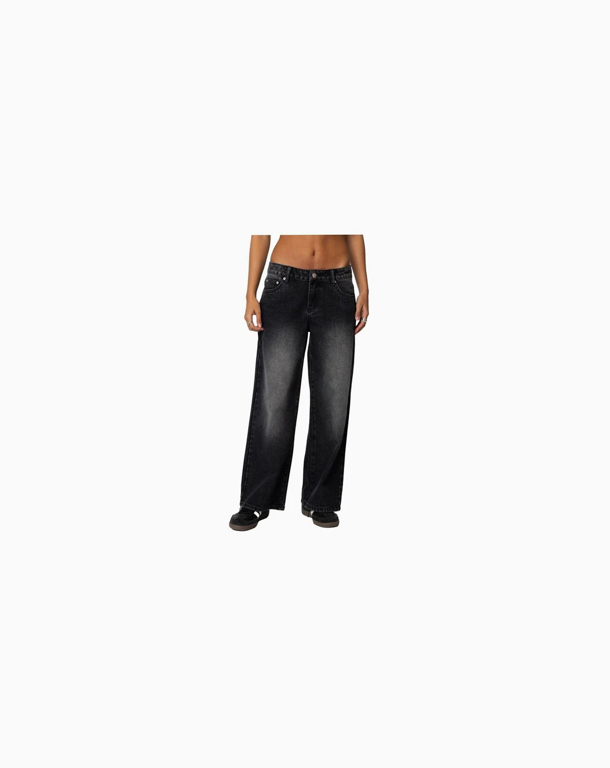 Womens Petite Magda Low Rise Acid Wash Jeans