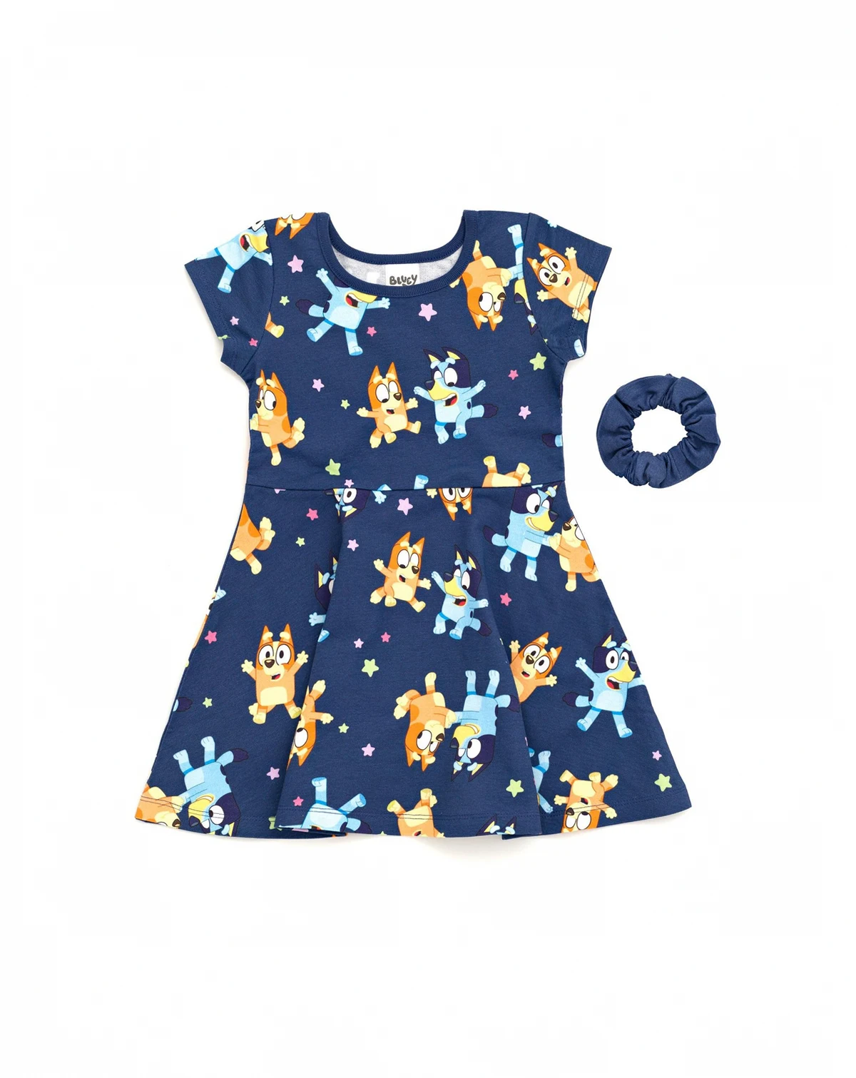 Little Girls Bingo Skater Dress and Scrunchie