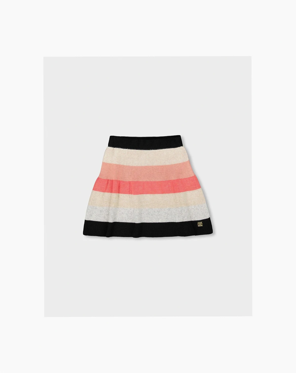 Girl Striped Knit Skirt Beige Black and Pink - Toddler|Child