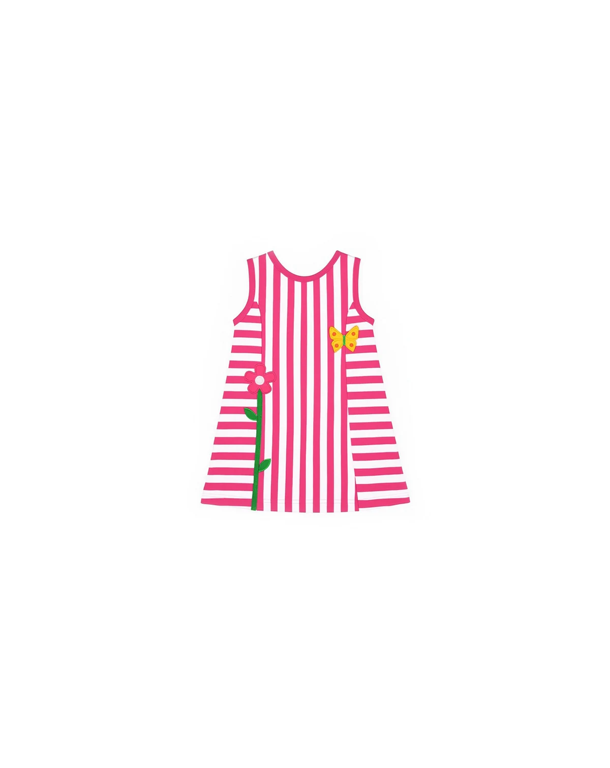Toddler Girls Stripe Knit Dress With Flower