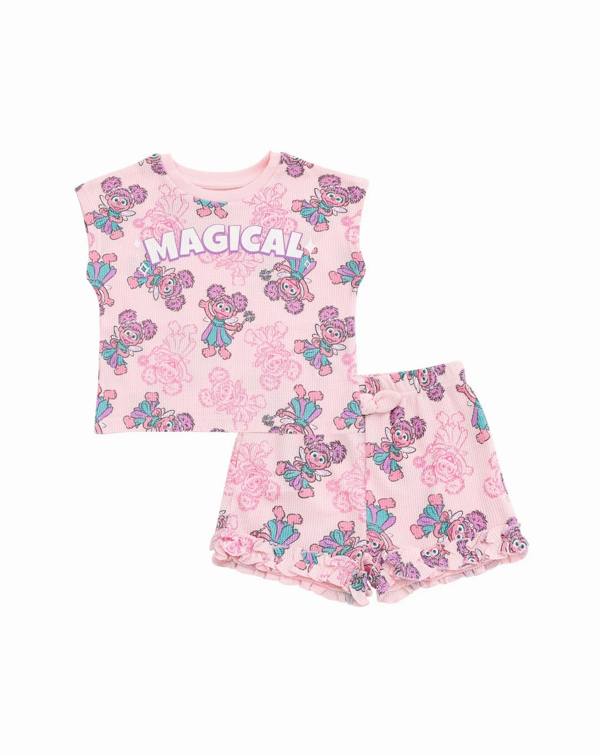 Toddler Girls Abby Cadabby Waffle Knit T-Shirt and Shorts Outfit Set