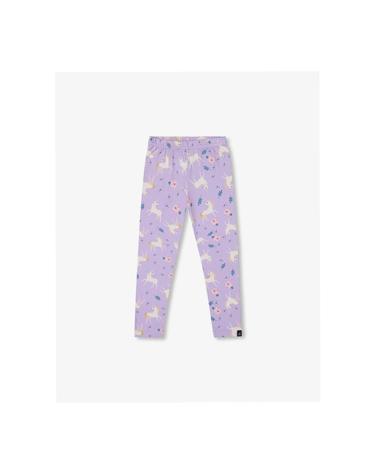 Girl Stretch Jersey Leggings Lilac Unicorn Print - Toddler|Child