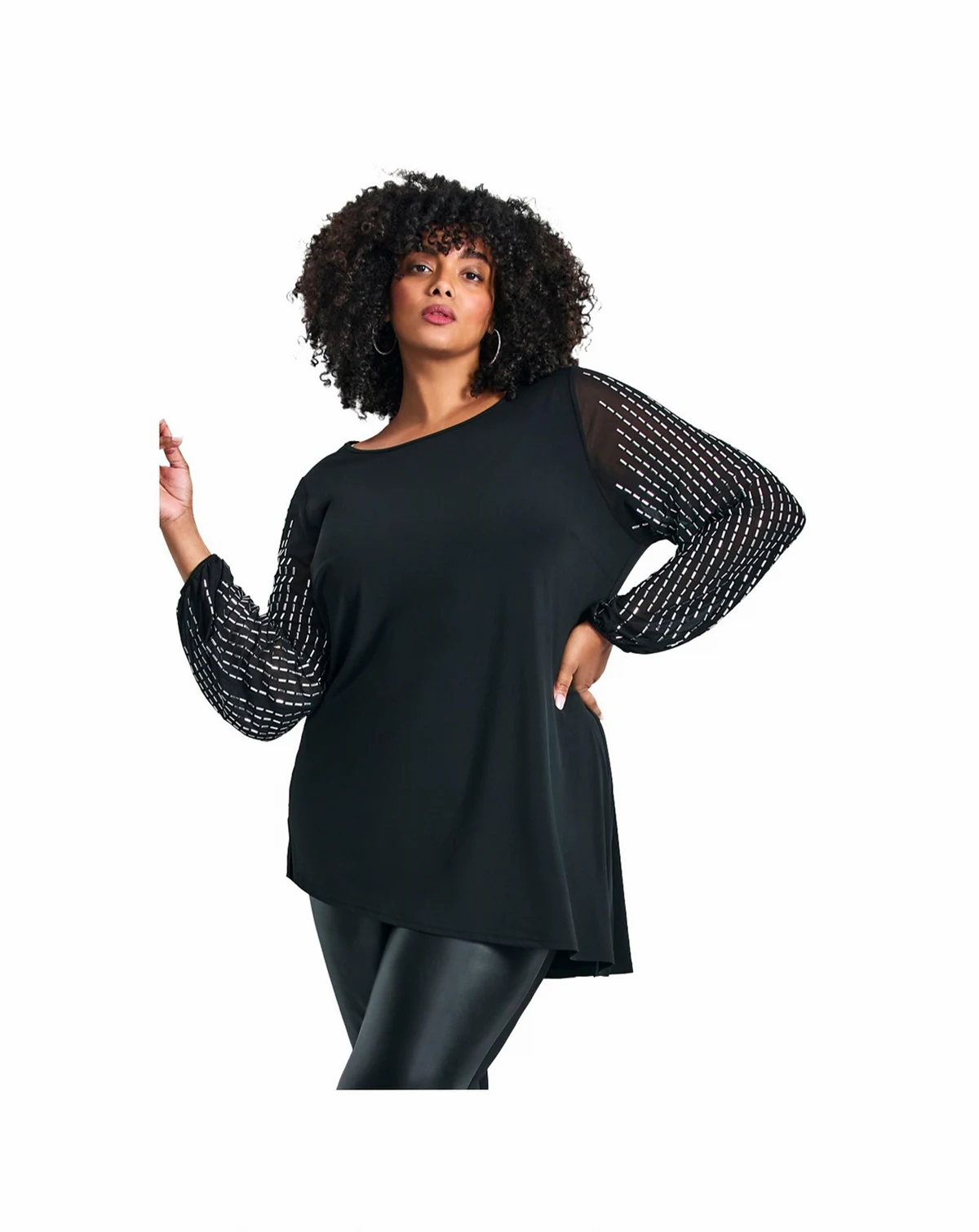 Women's Glitz Embellished Sleeve Tunic