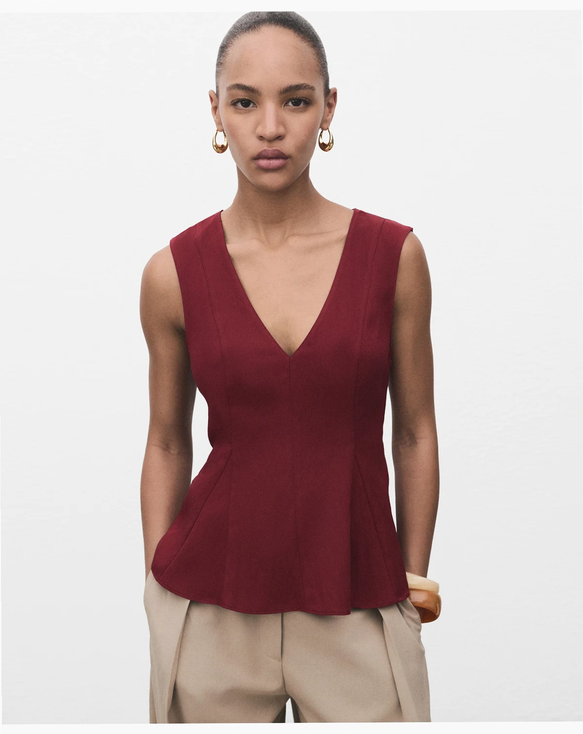 Women's Lyocell Peplum Top