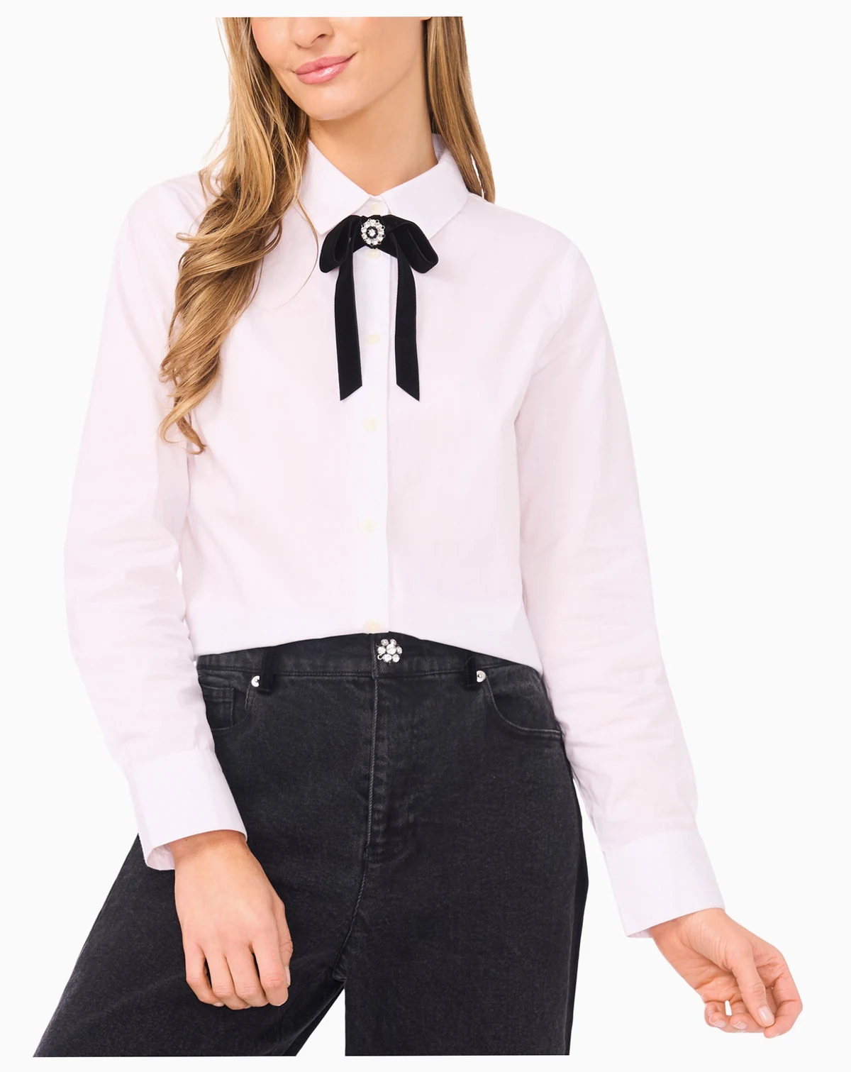 Women's Long Sleeves Bow Top