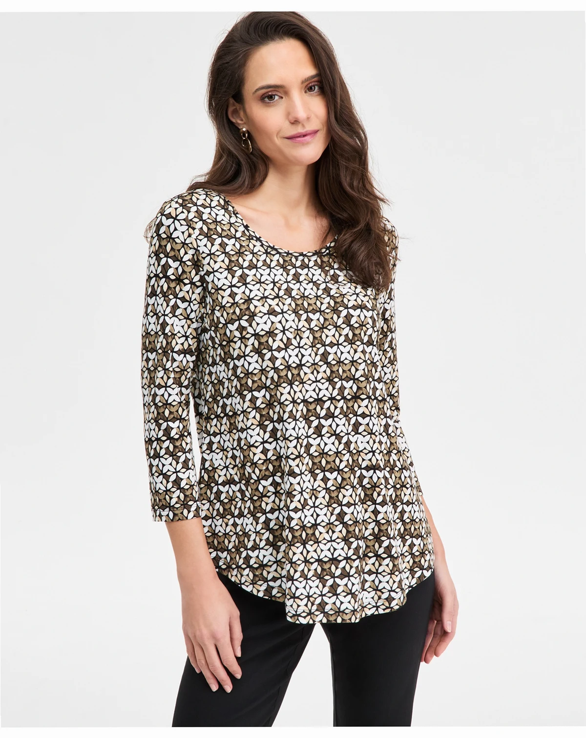 Emerald Shapes Scoop Neck Top, Macy's Exclusive