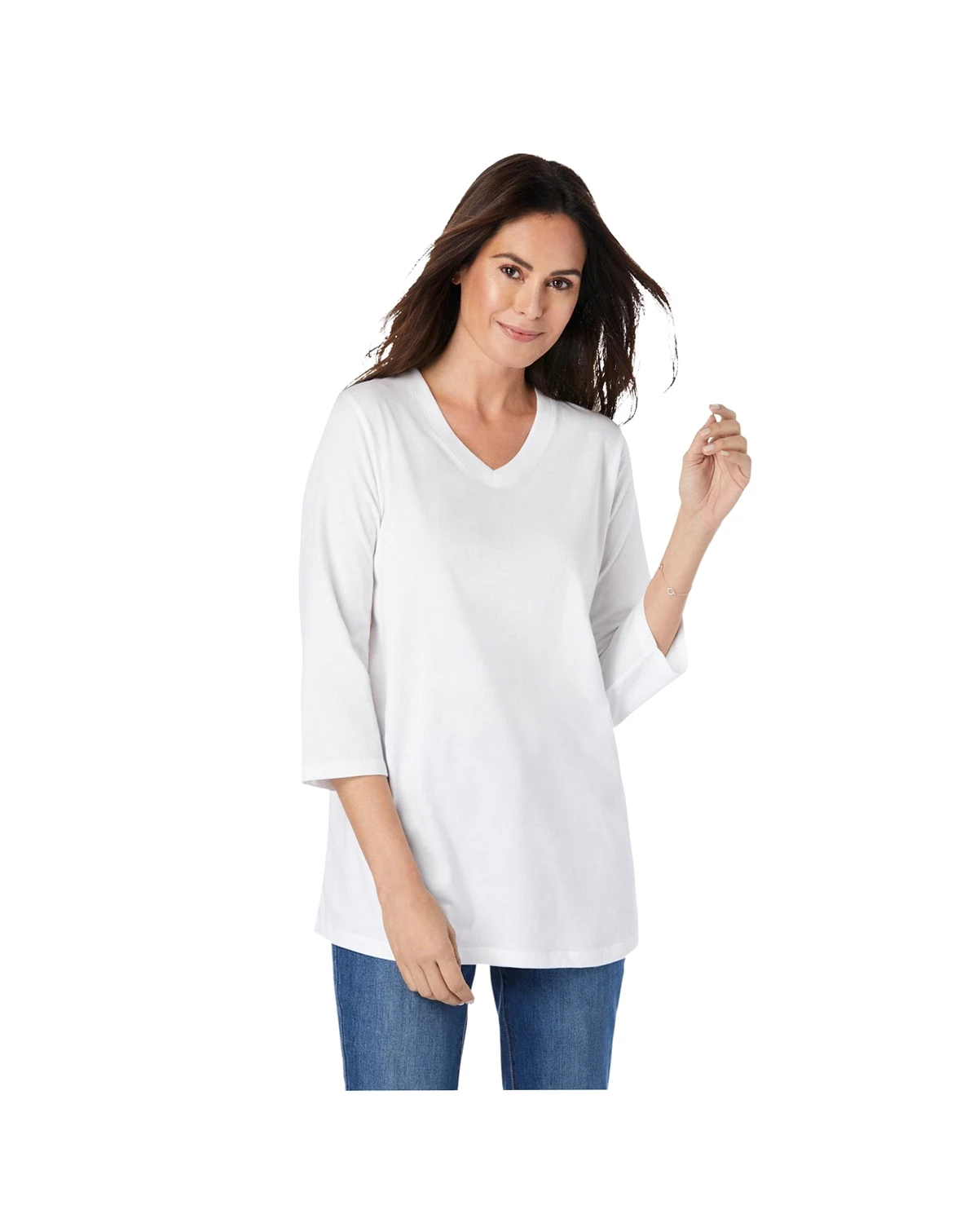 Petite Plus Within Perfect Three-Quarter Sleeve V-Neck Tee