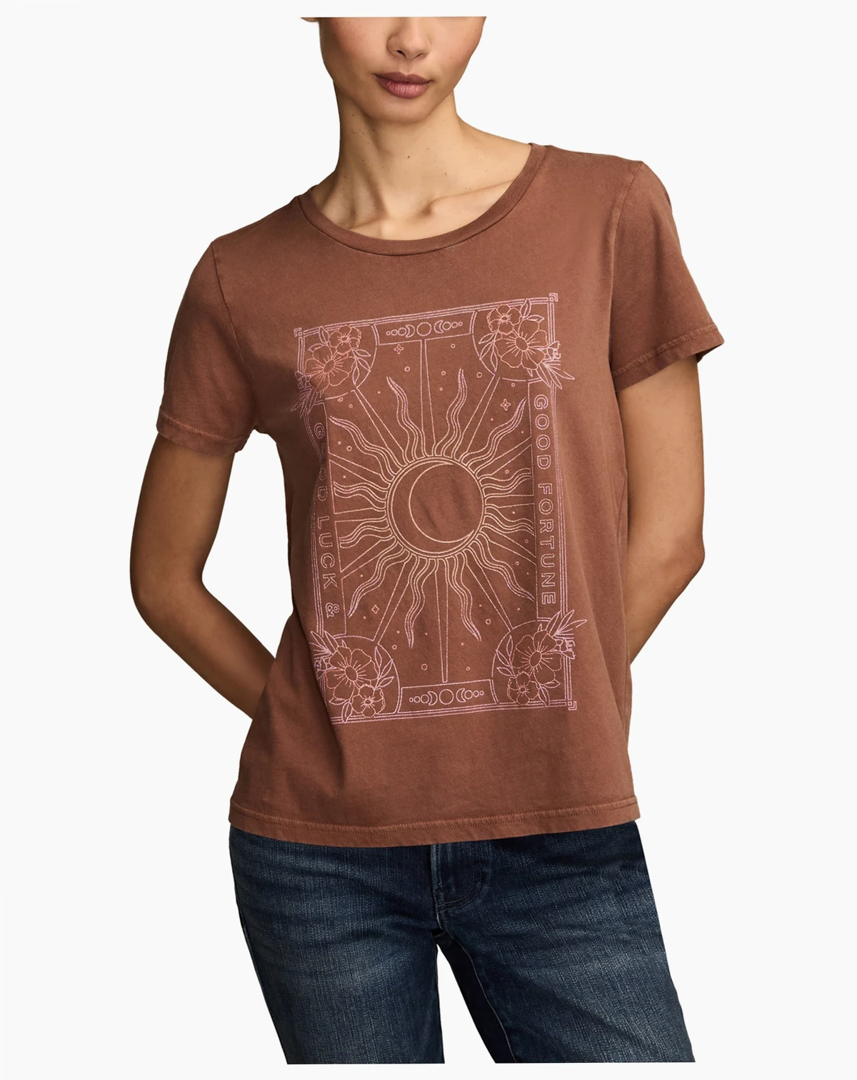 Women's Good Fortune Sun Poster Classic Crew Neck T-Shirt