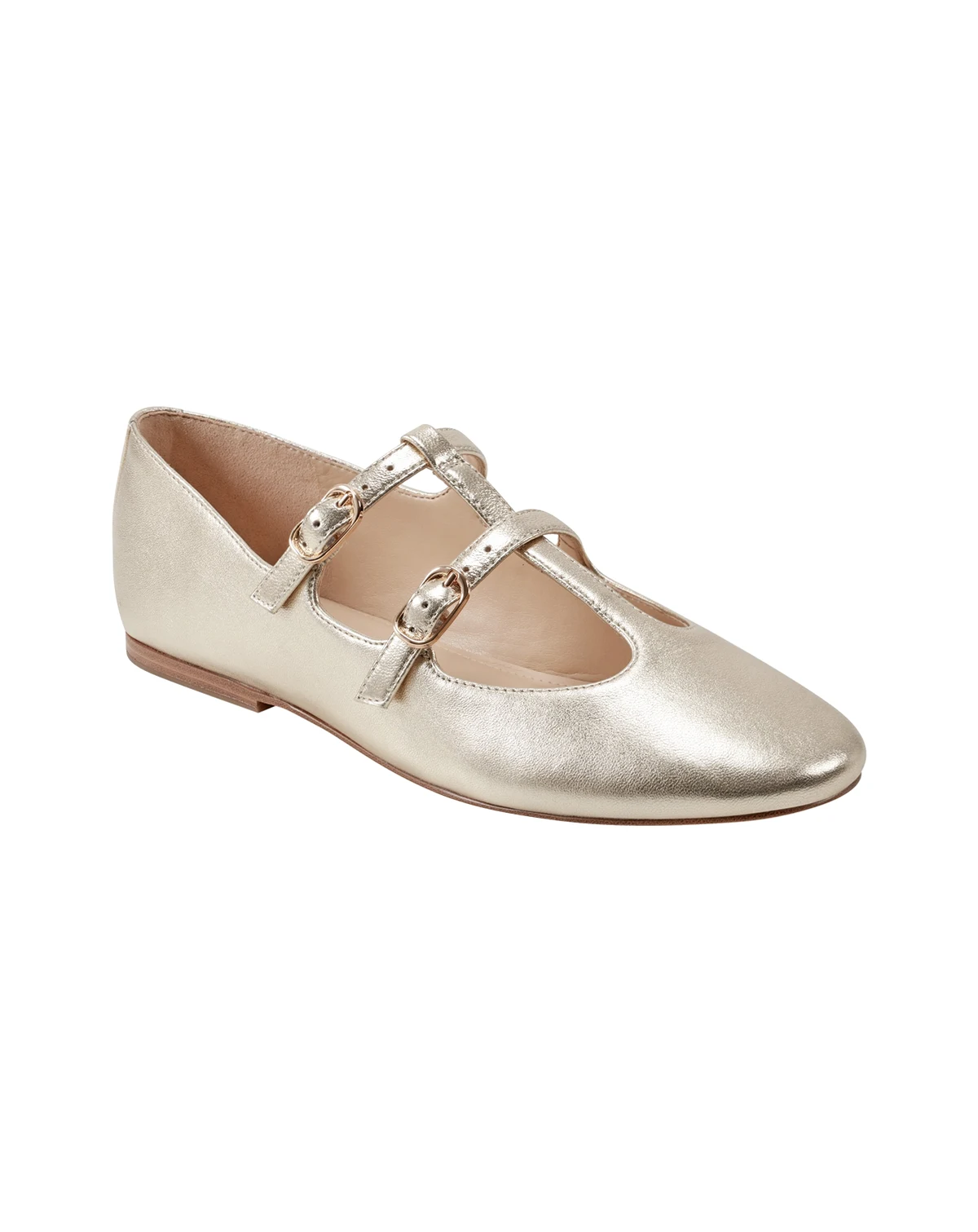 Women's Evie Double Buckle T-Strap Flats