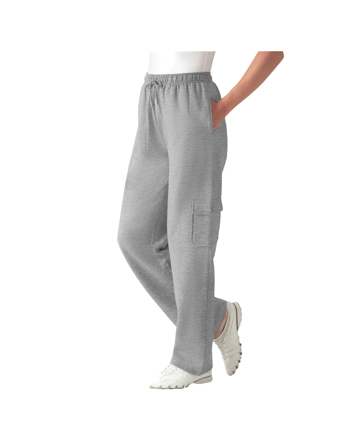 Plus Size Within Better-Fleece Pull-On Cargo Sweatpants