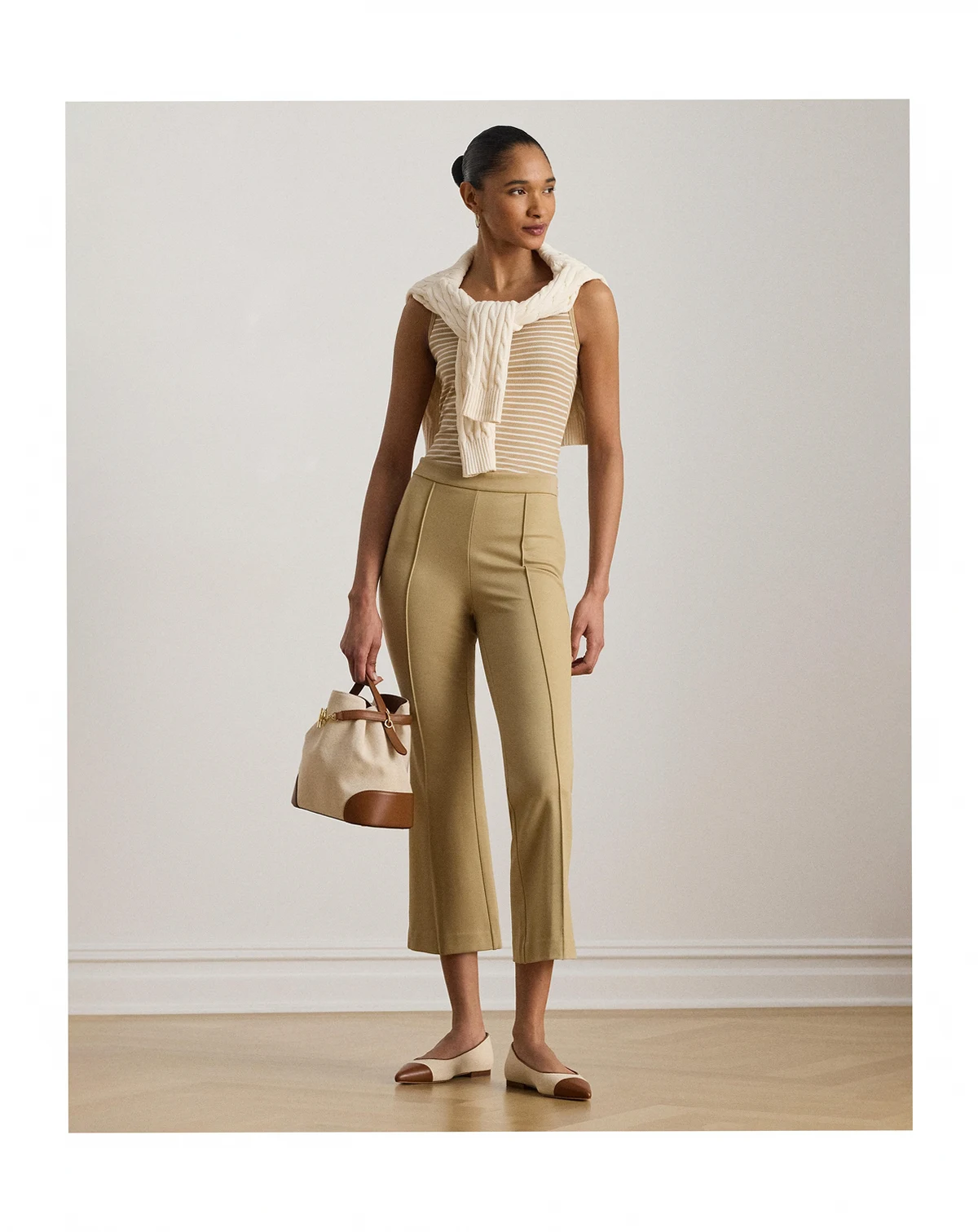 Women's Mid-Rise Flare Ankle-Length Pants