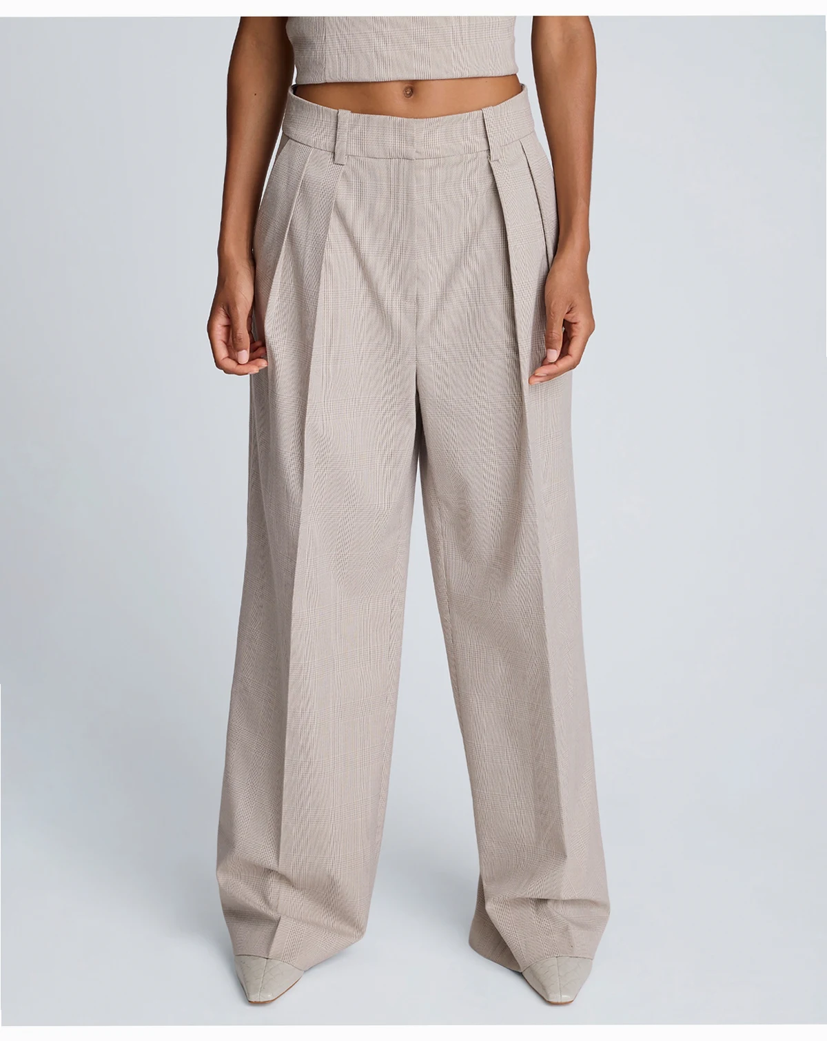 Women's Pleat Detail High Rise Pants